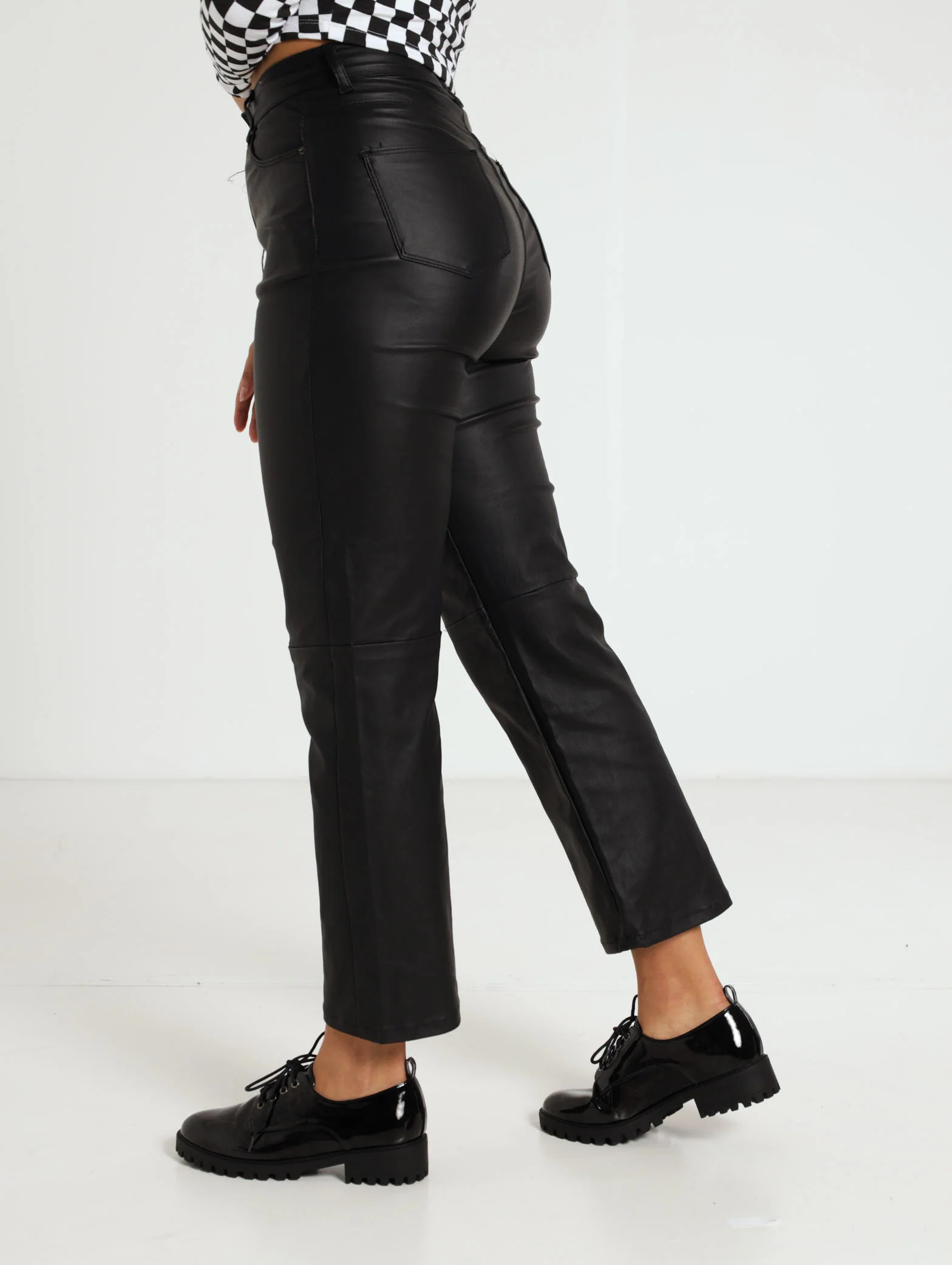 Seamed Ankle Coated Straightleg Jean - Image 3