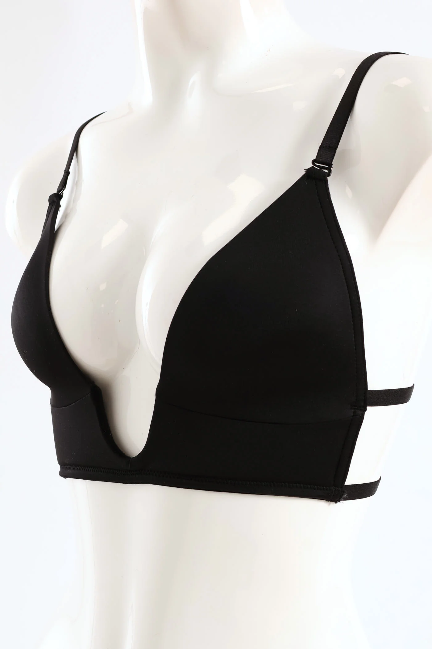 Seamfree Longline Plunge Bra - Black - Image 3