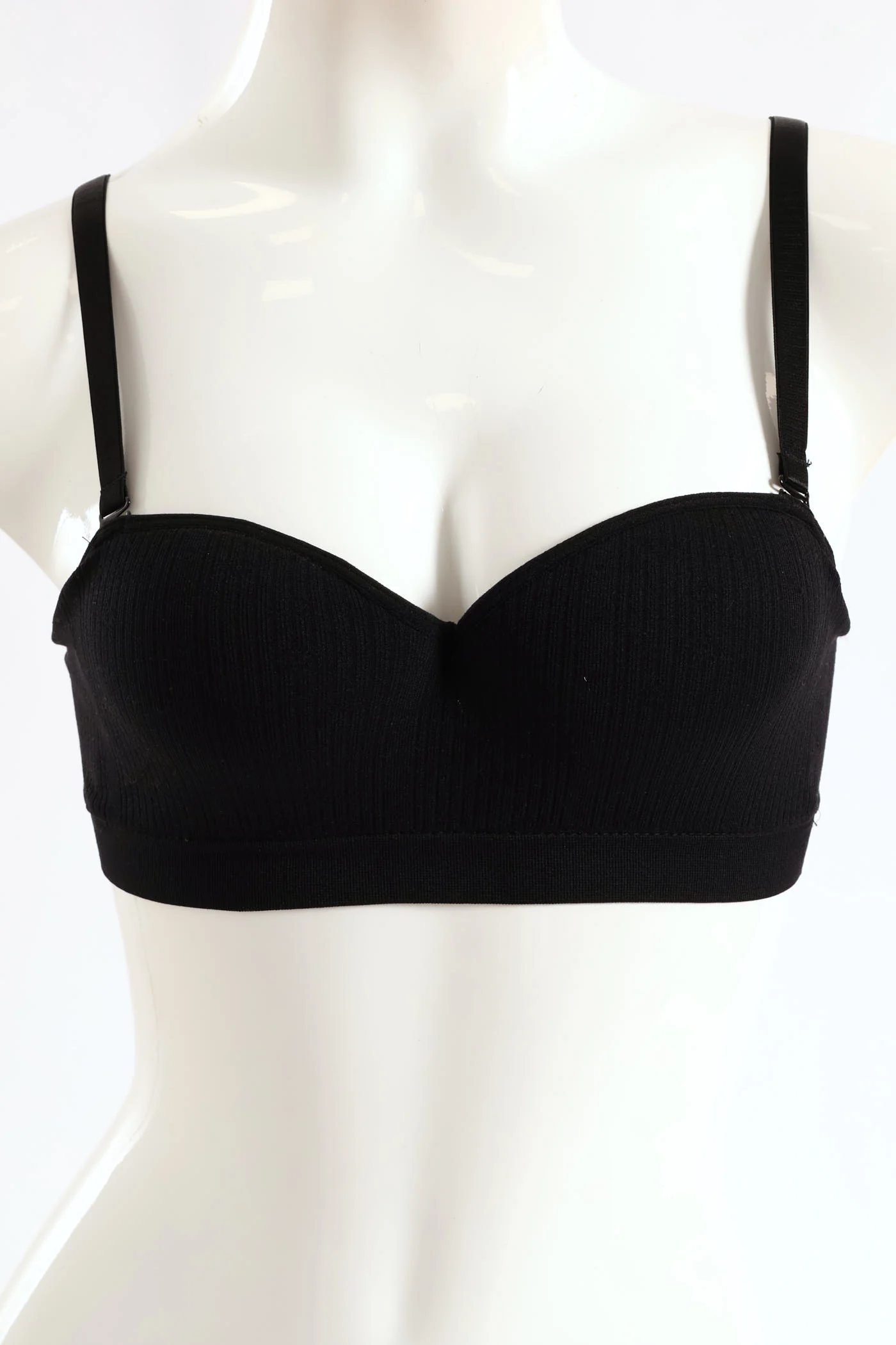 Seamless Balconette Bra - Black
