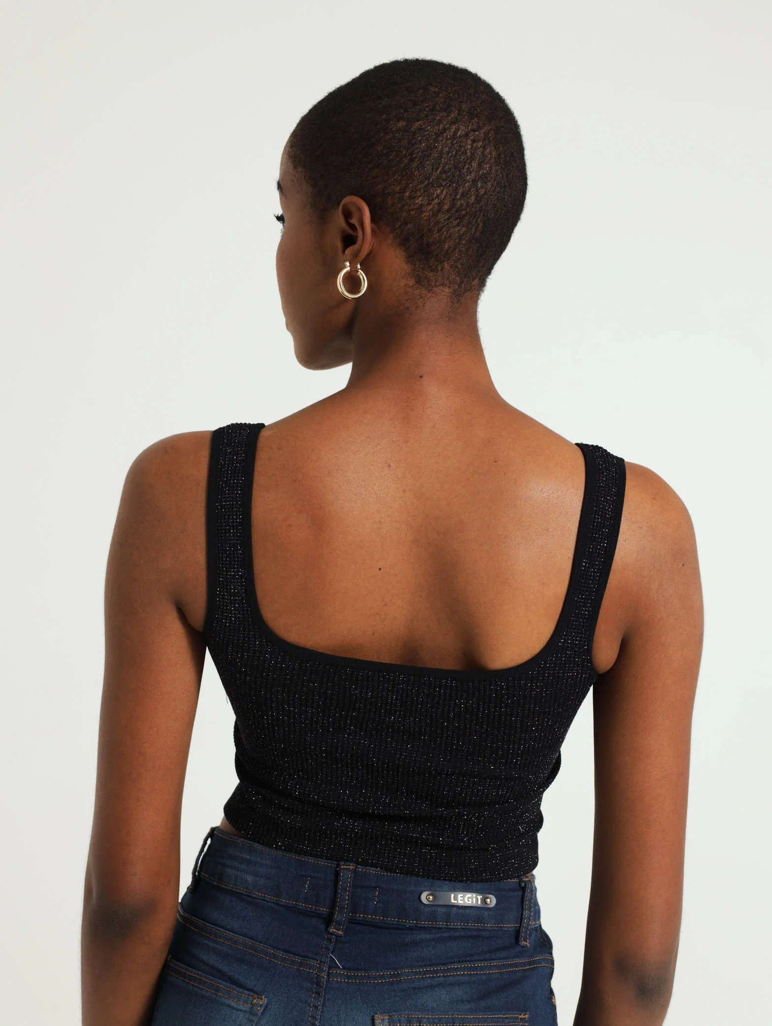 Seamless Metallic Corset Look Top - Image 3