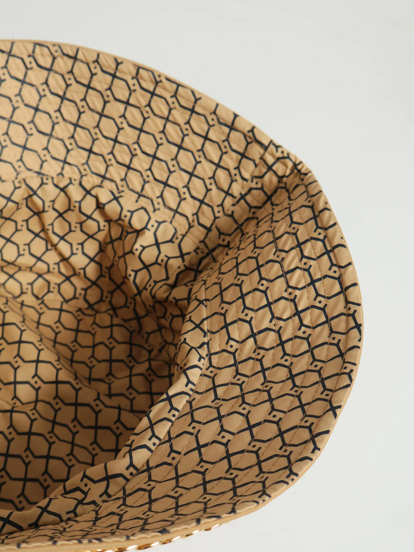 Self Colour Chain Detail Bucket Hat - Brown - Image 4