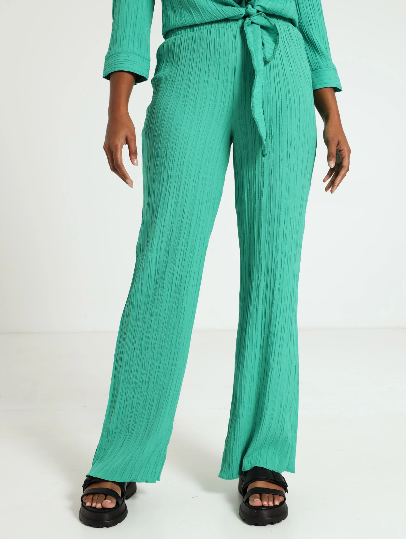 Self Stripe Wideleg Pant
