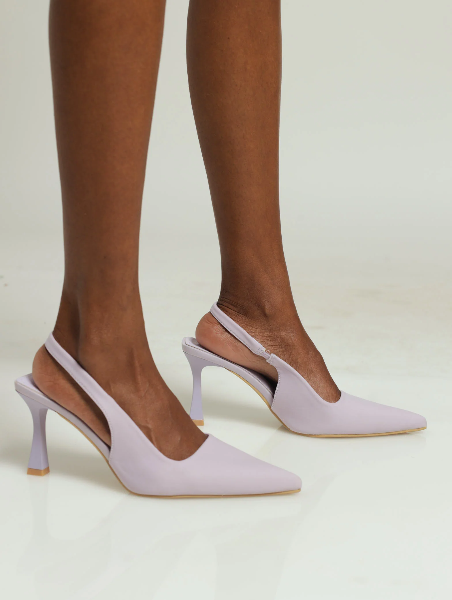 Shaped Pointy Slingback Court Heel - Lilac - Image 2
