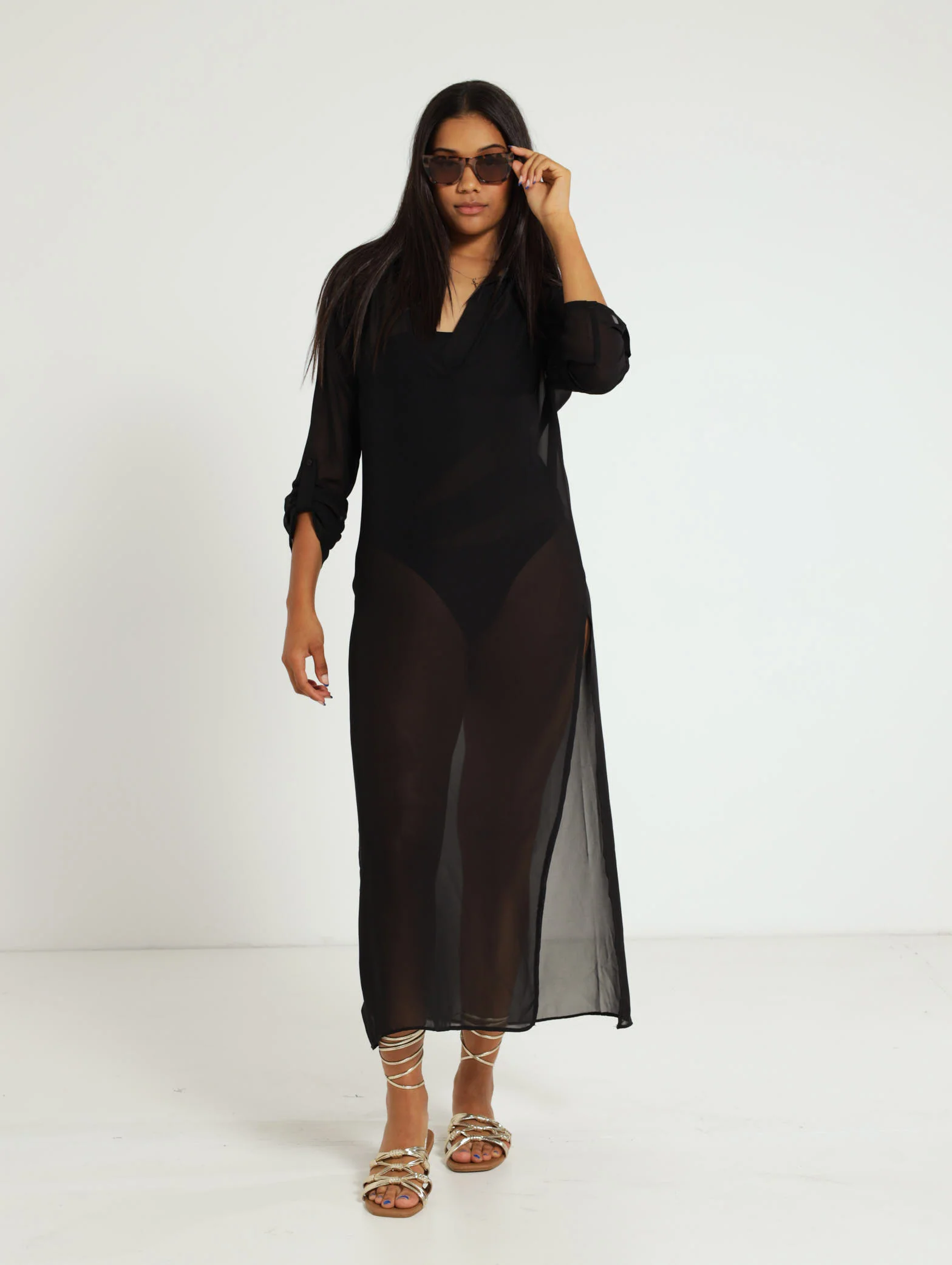 Sheer Collard Cover Up