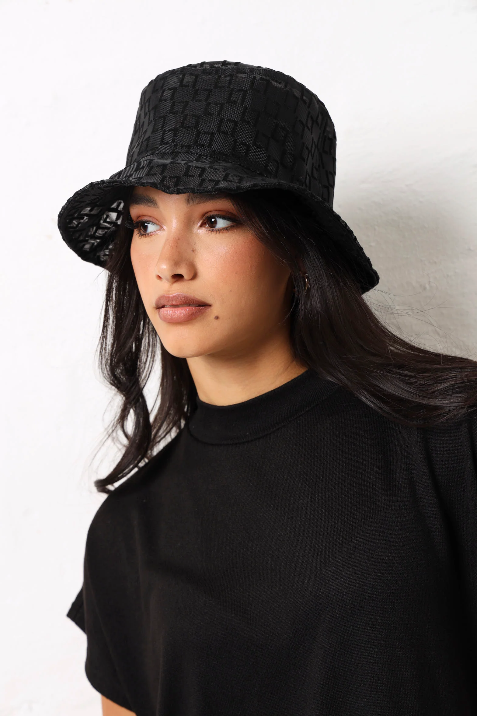 Sheer Monogram Bucket Hat - Black - Image 2