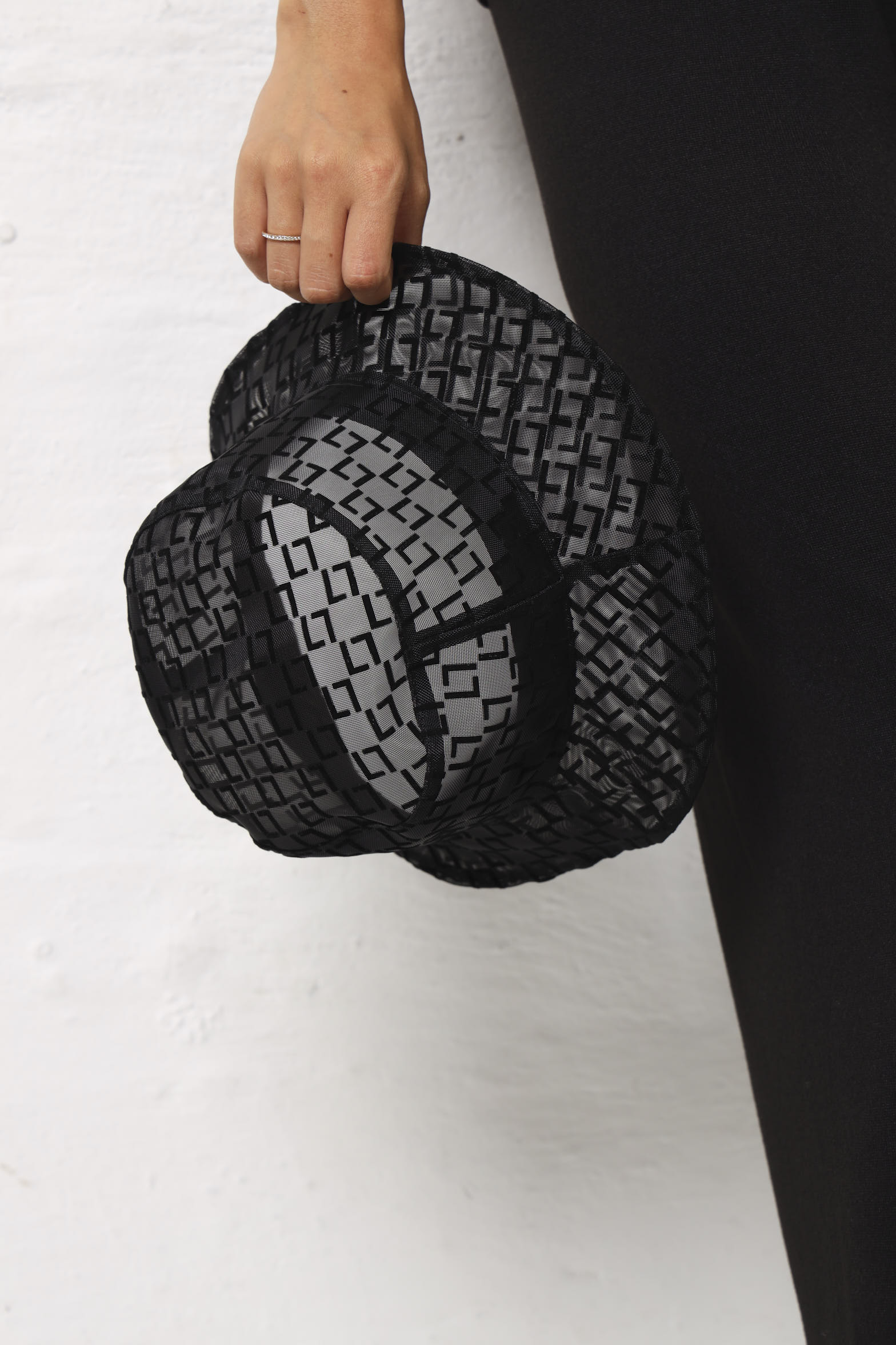 Sheer Monogram Bucket Hat - Black - Image 4