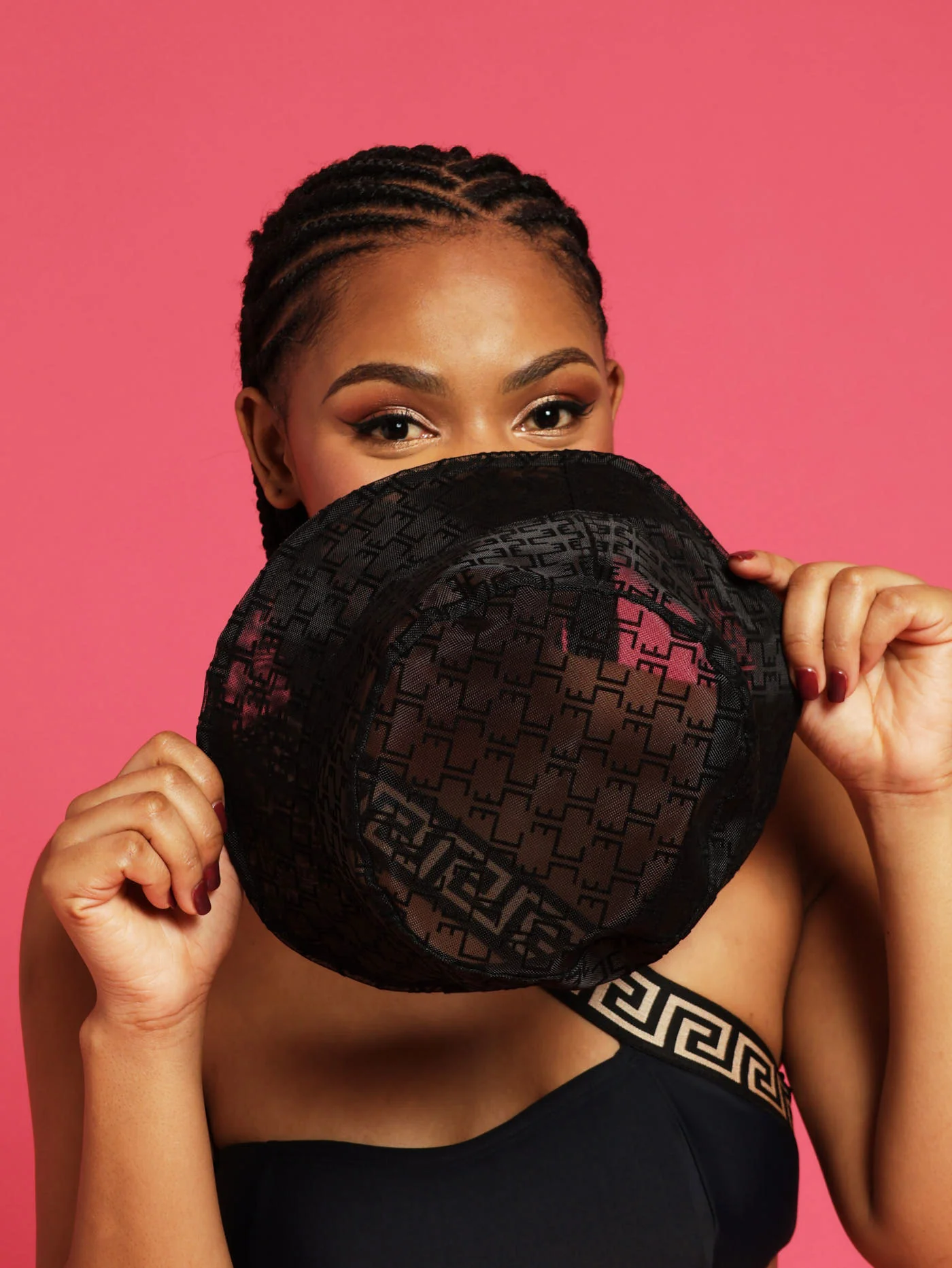 Sheer Monogram Bucket Hat - Black - Image 3