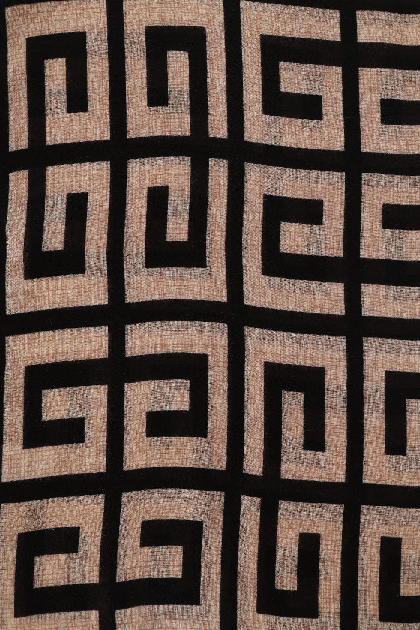 Sheer Oversized Monogram Printed Scarf - Black - Image 2