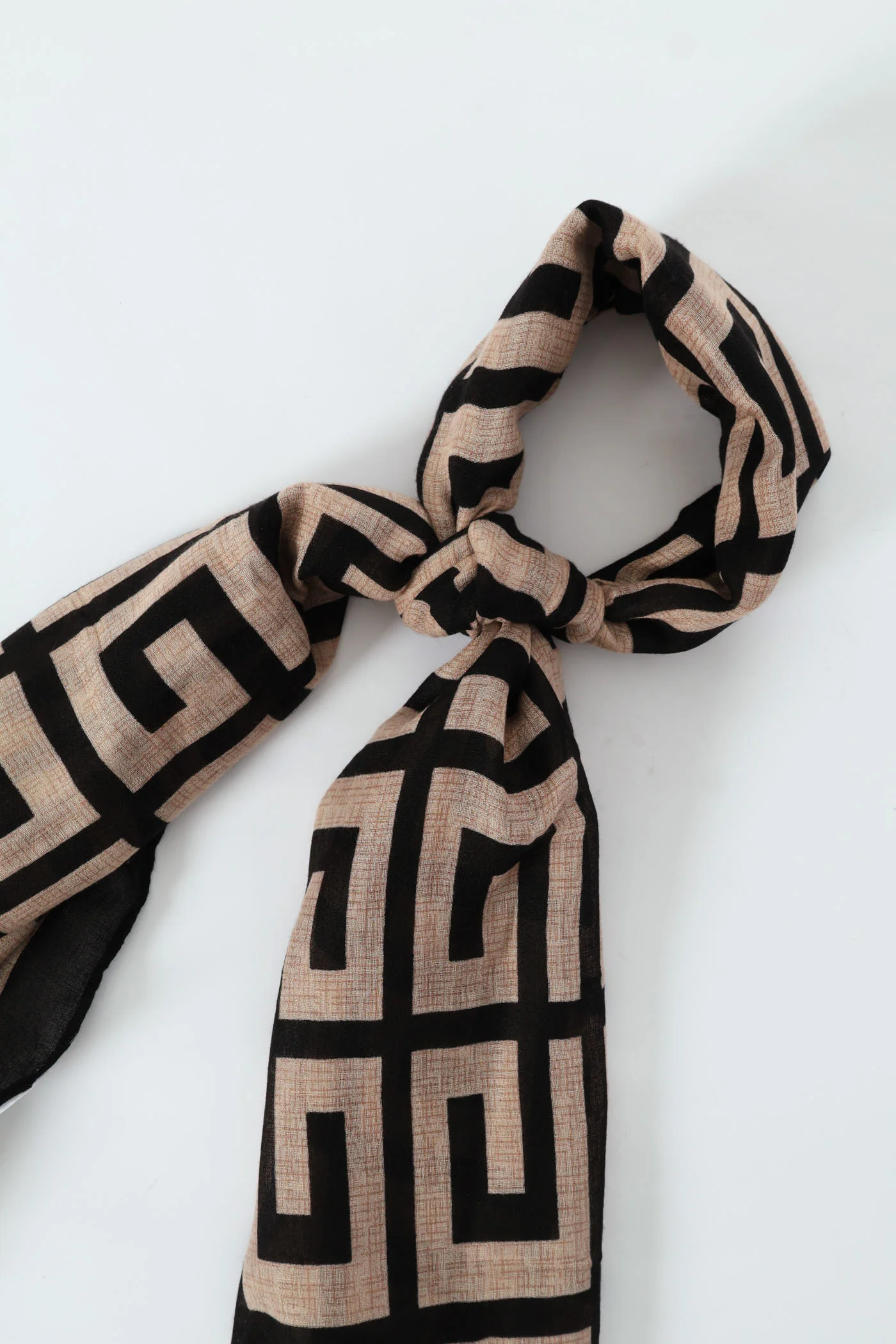 Sheer Oversized Monogram Printed Scarf - Black - Image 3