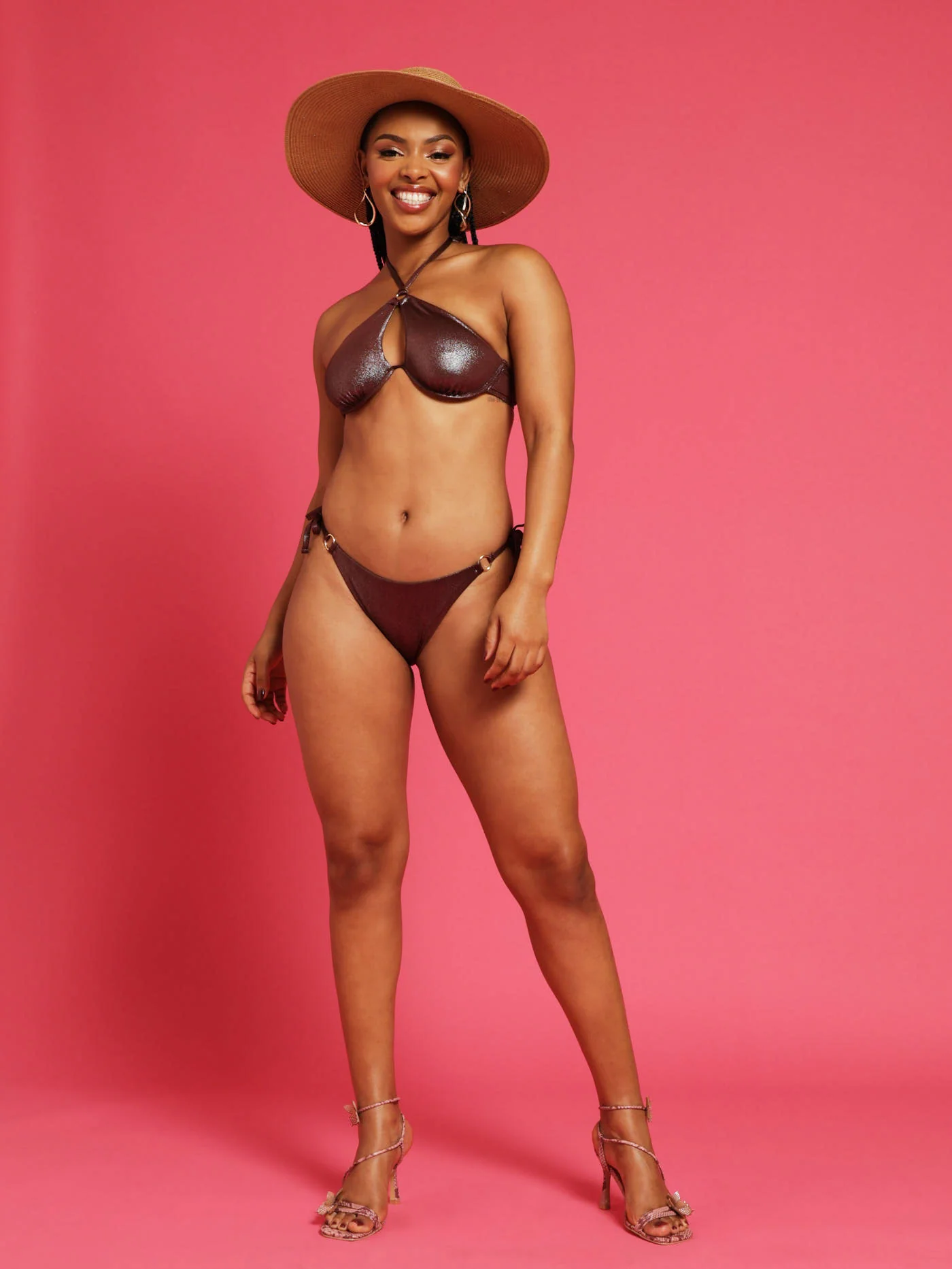 Shimmer Bikini Bottom - Brown - Image 4