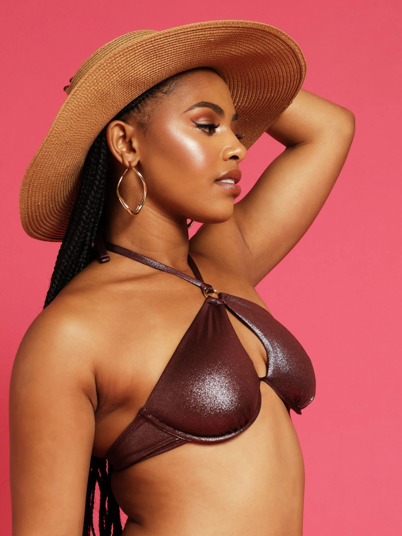 Shimmer Bikini Top - Brown - Image 2