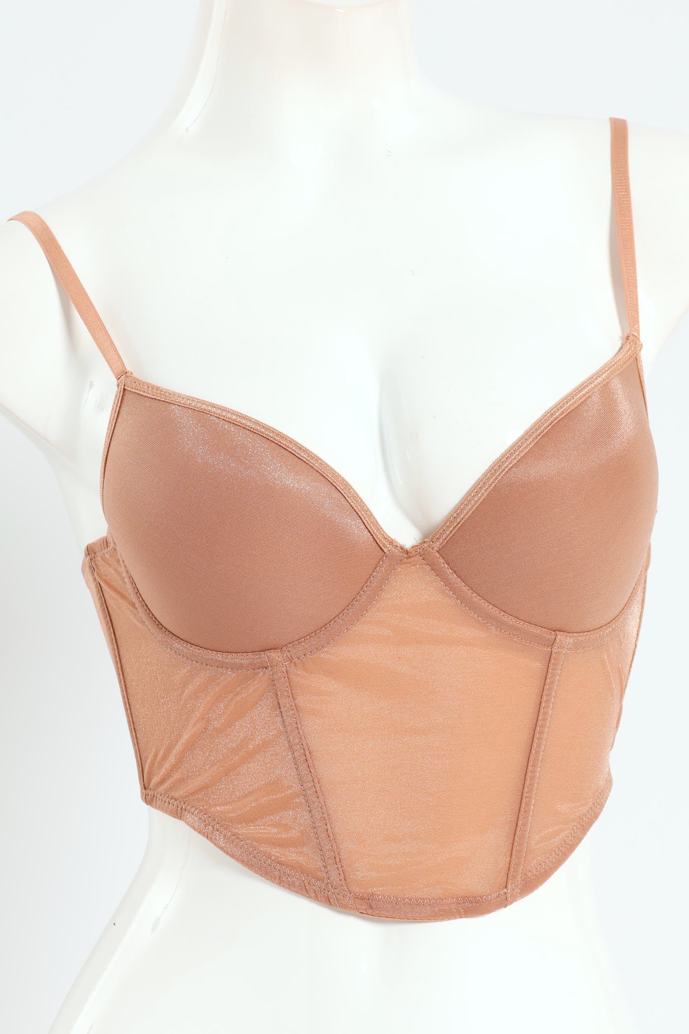 Shimmer Mesh Longline Bra - Gold