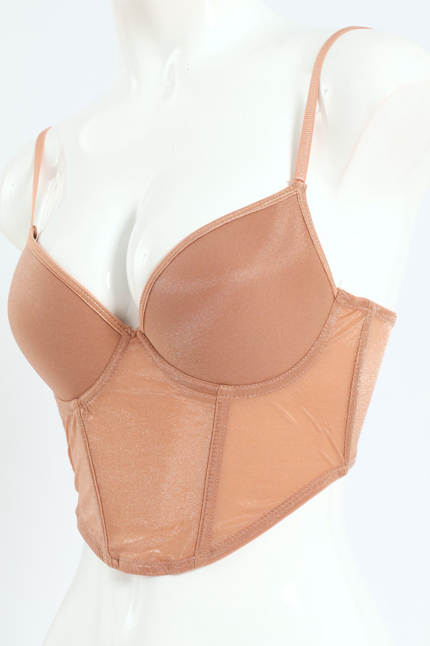 Shimmer Mesh Longline Bra - Gold - Image 3