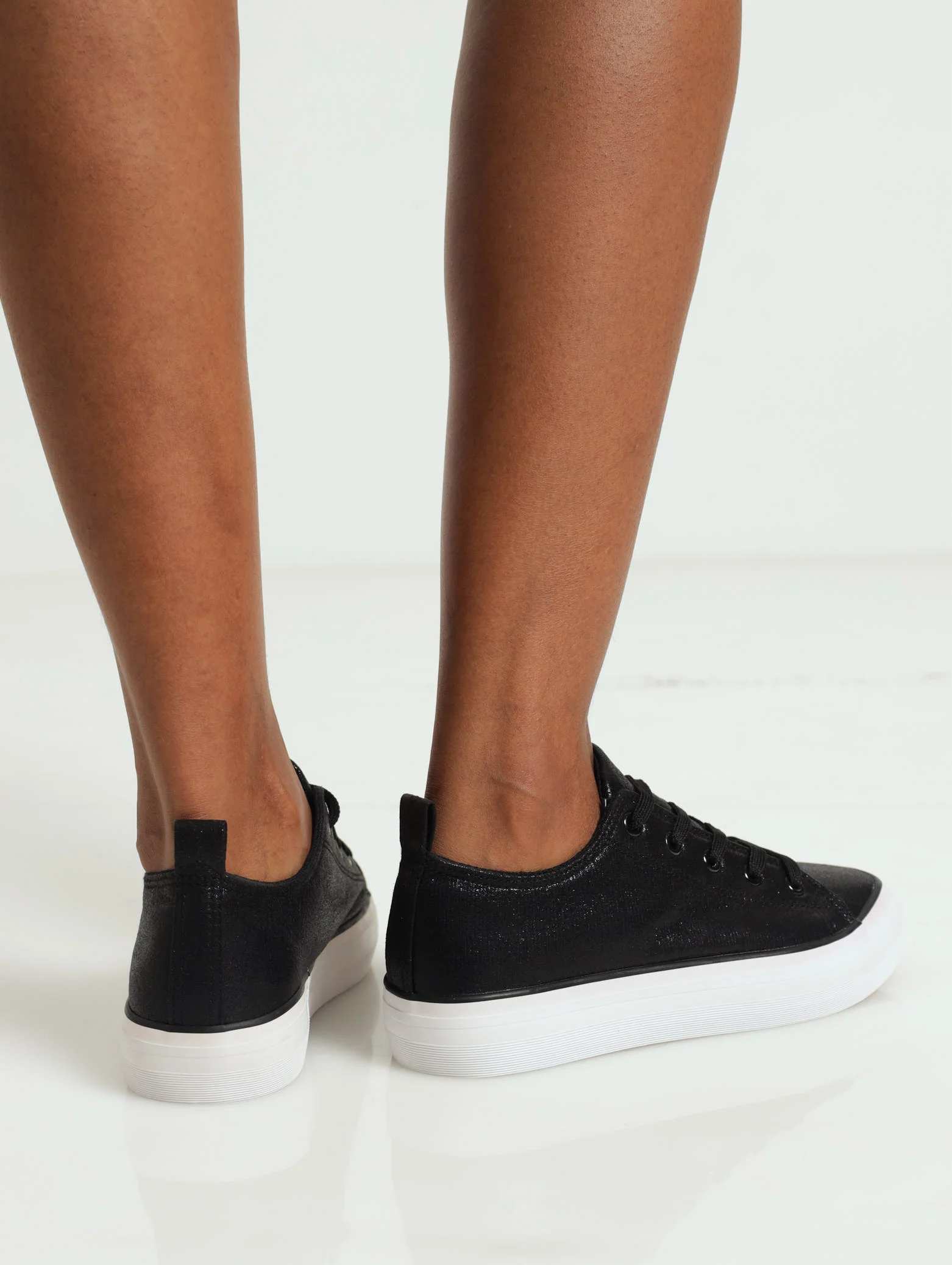 Shiny Vulcro Plimsole Sneaker - Image 3