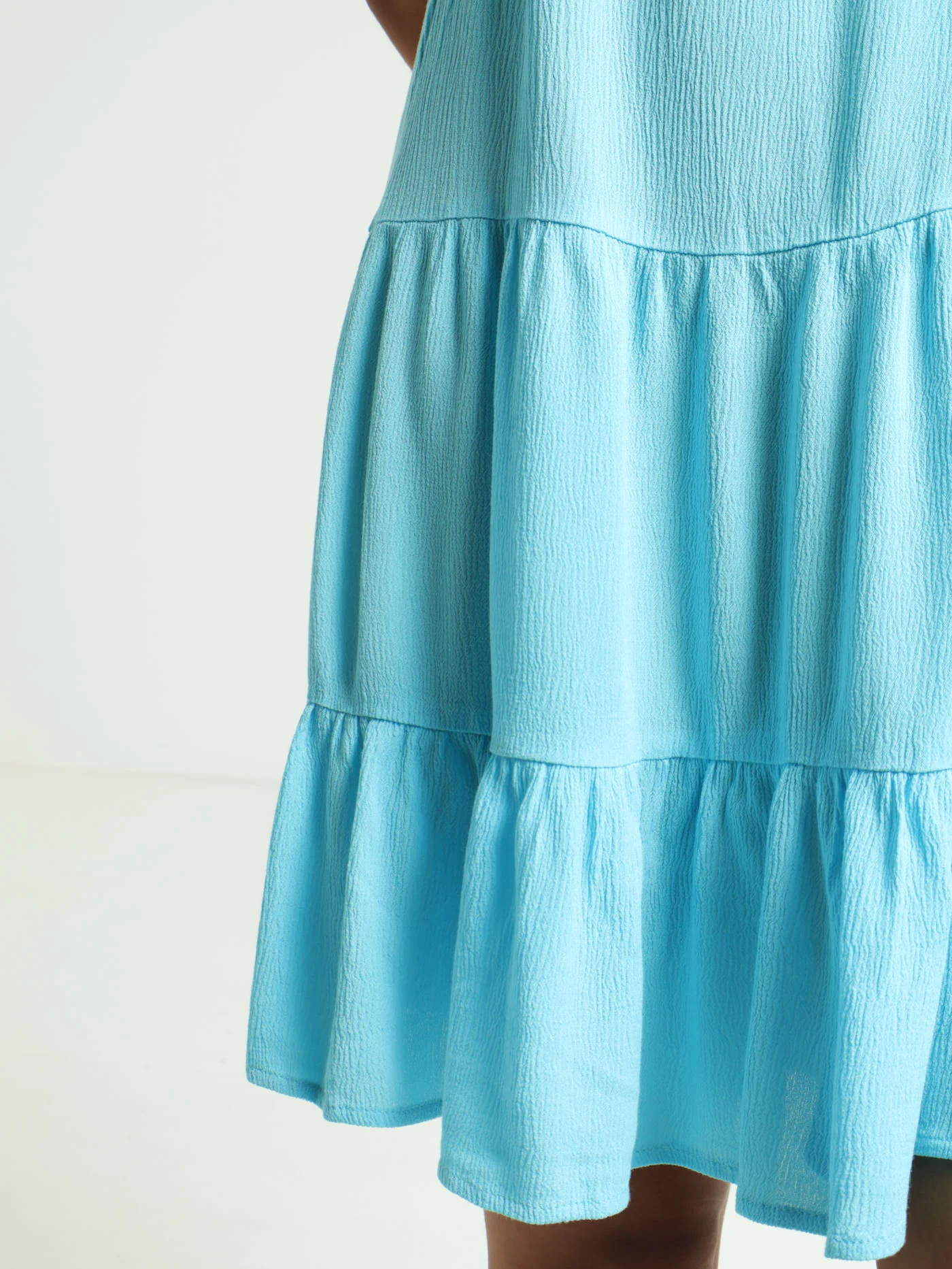 Shirred Strappy Tie Back Tiered Dress - Image 4