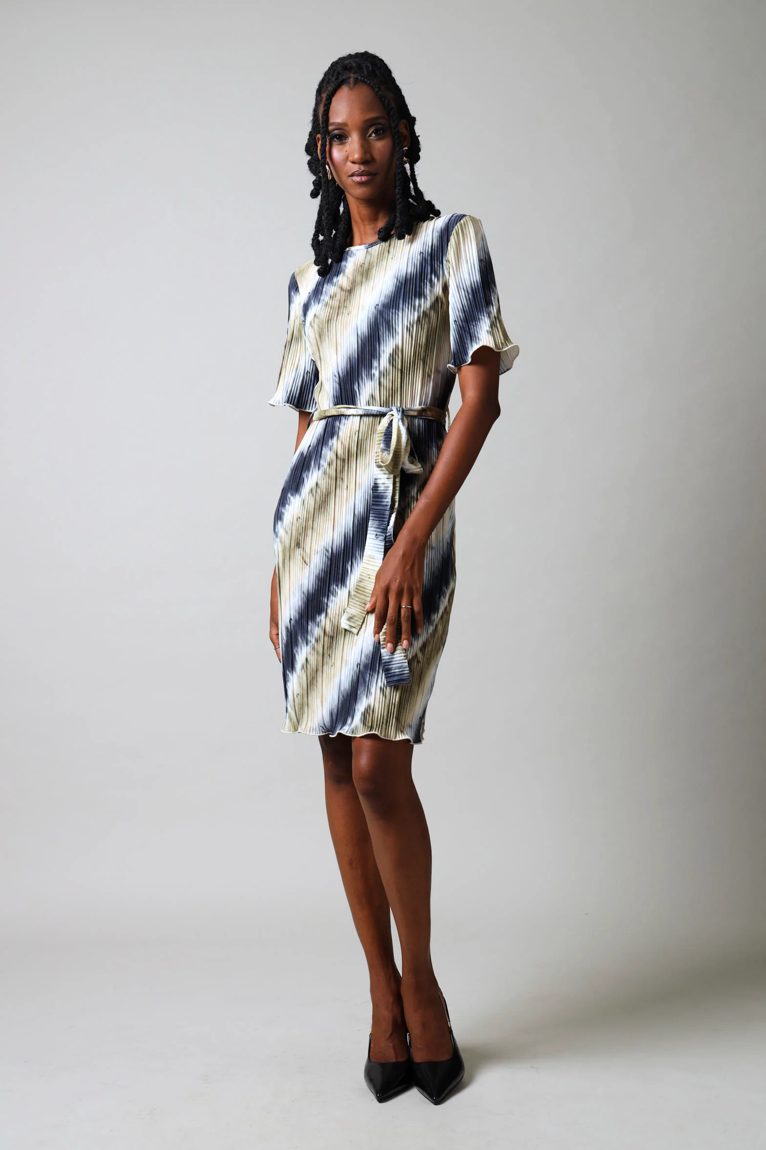 Short Sleeve Bodre Dress - Multi