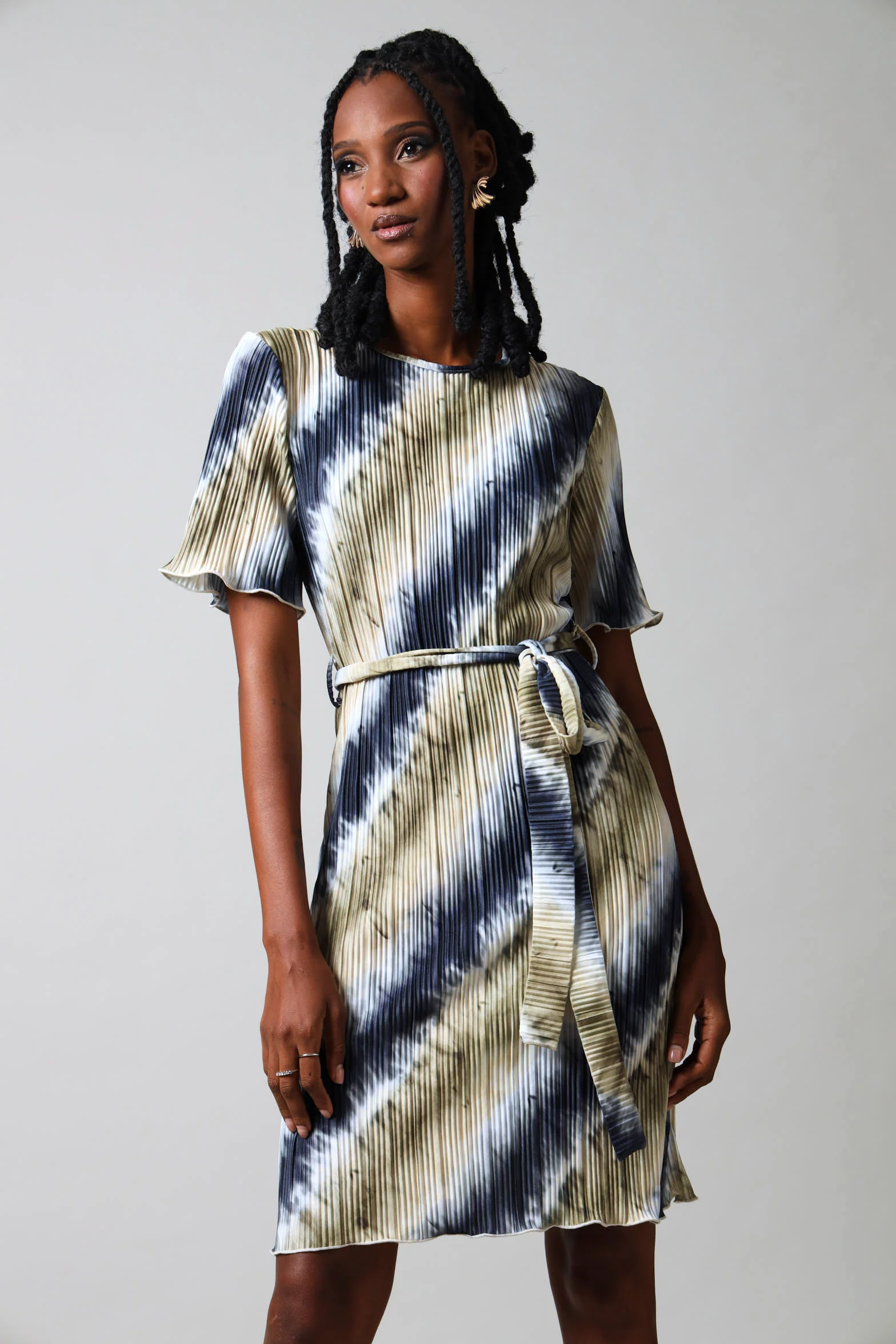 Short Sleeve Bodre Dress - Multi - Image 2