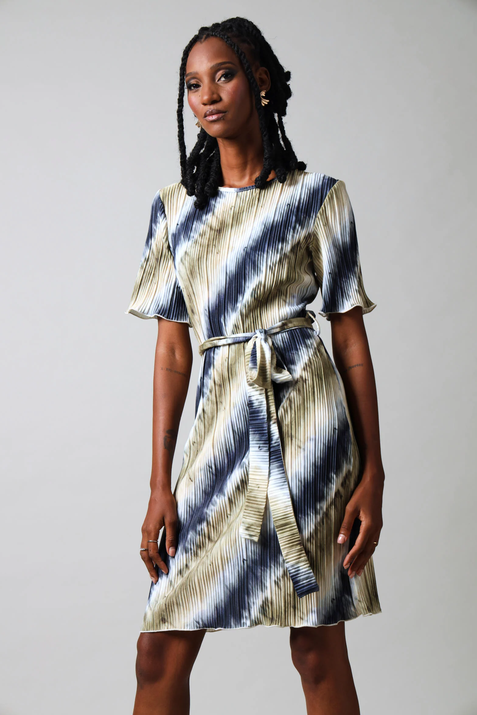 Short Sleeve Bodre Dress - Multi - Image 6