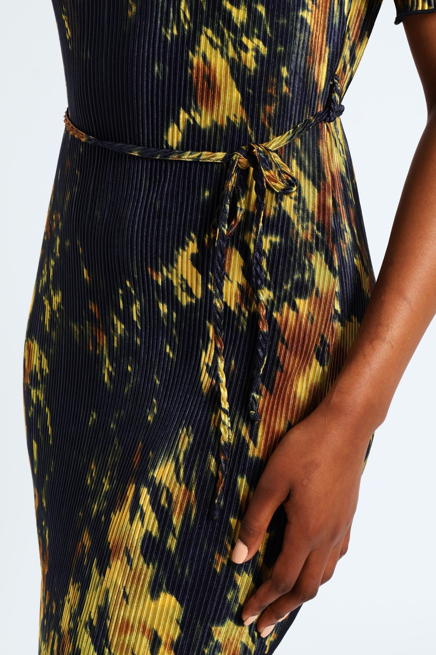 Short Sleeve Bodre Midaxi Dress - Multi - Image 4