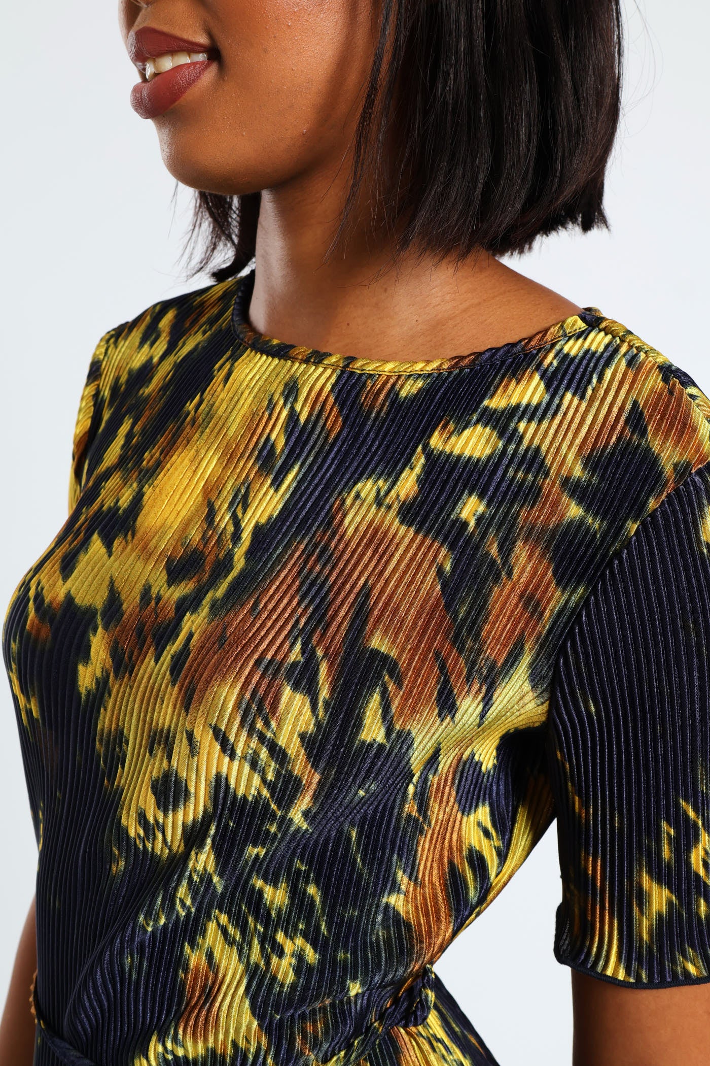 Short Sleeve Bodre Midaxi Dress - Multi - Image 5