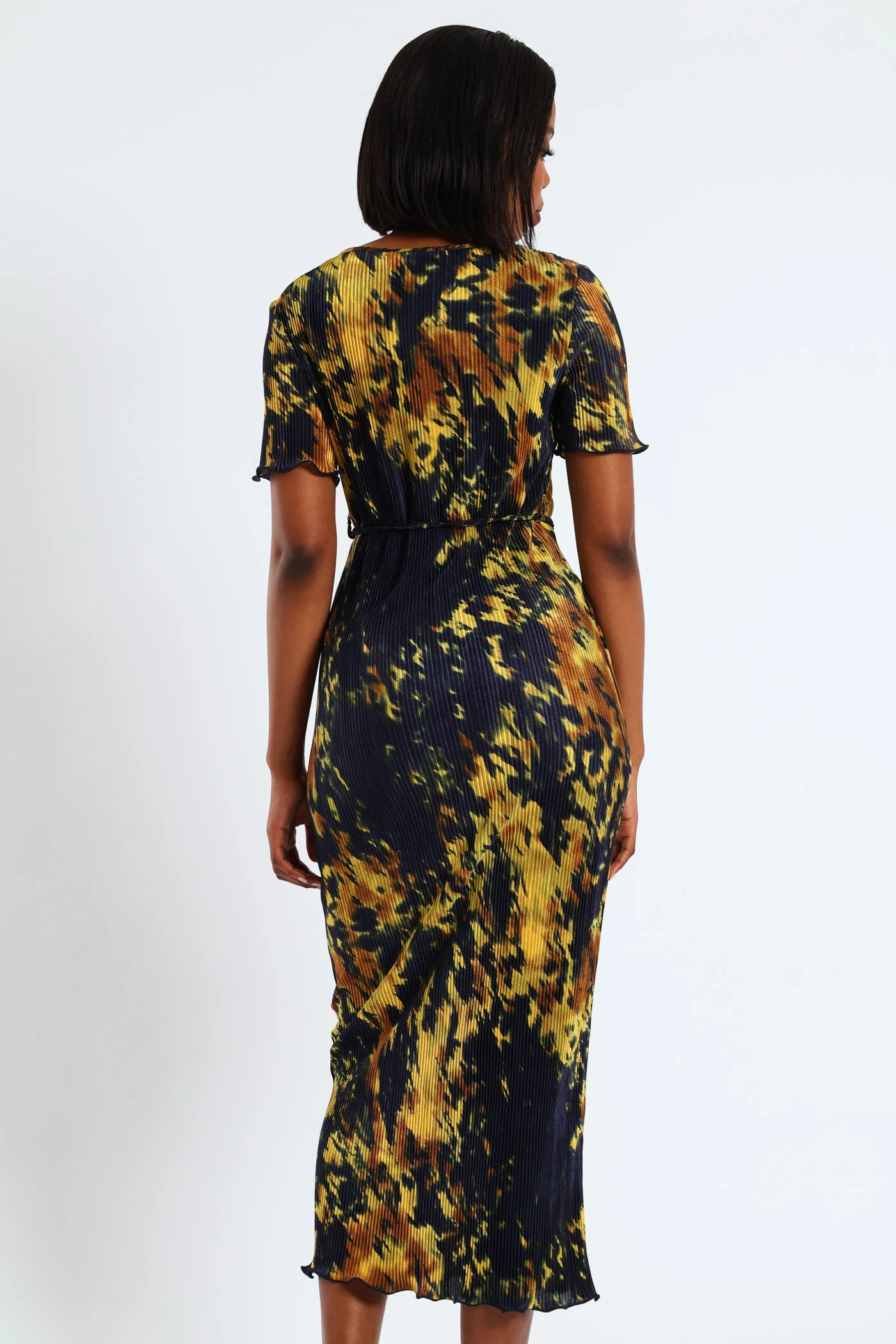Short Sleeve Bodre Midaxi Dress - Multi - Image 6