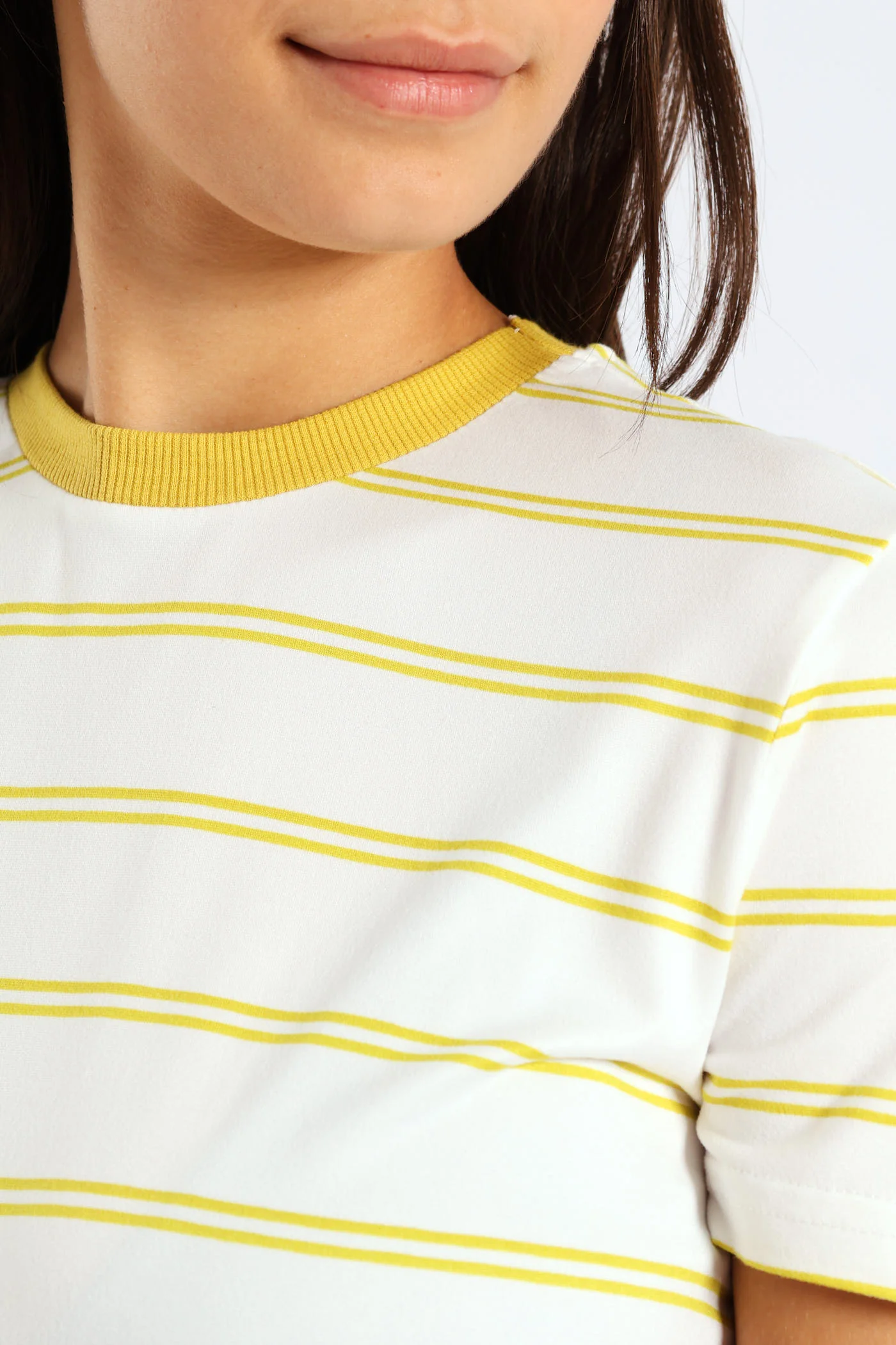 Short Sleeve Double Stripe Tee - Chartreuse - Image 4