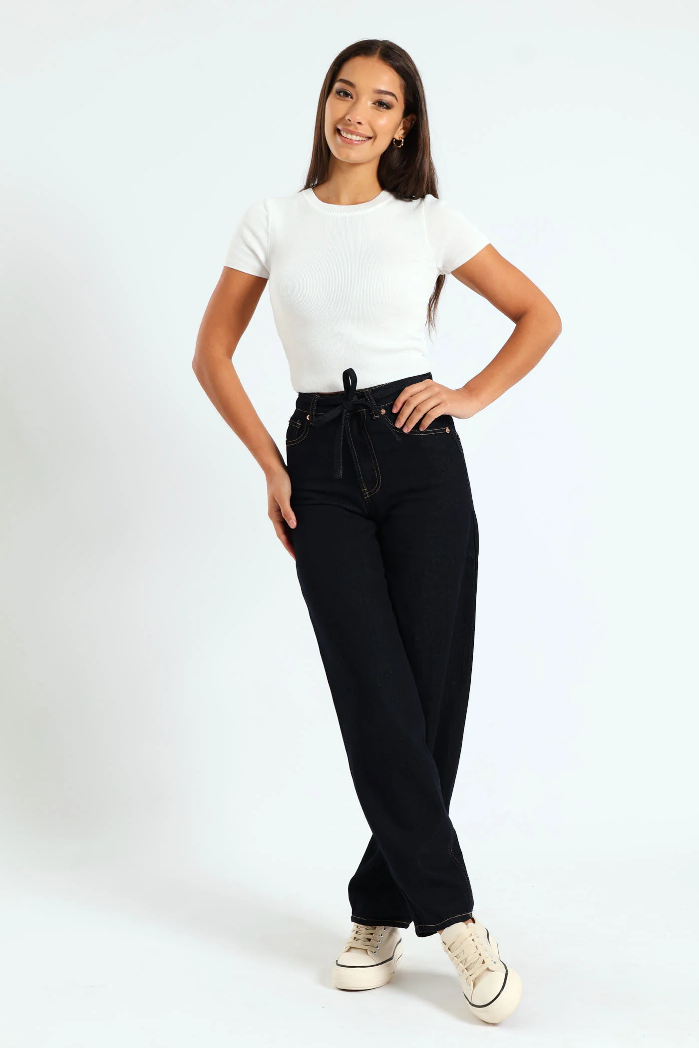 Short Sleeve Knitwear Tee - White - Image 5