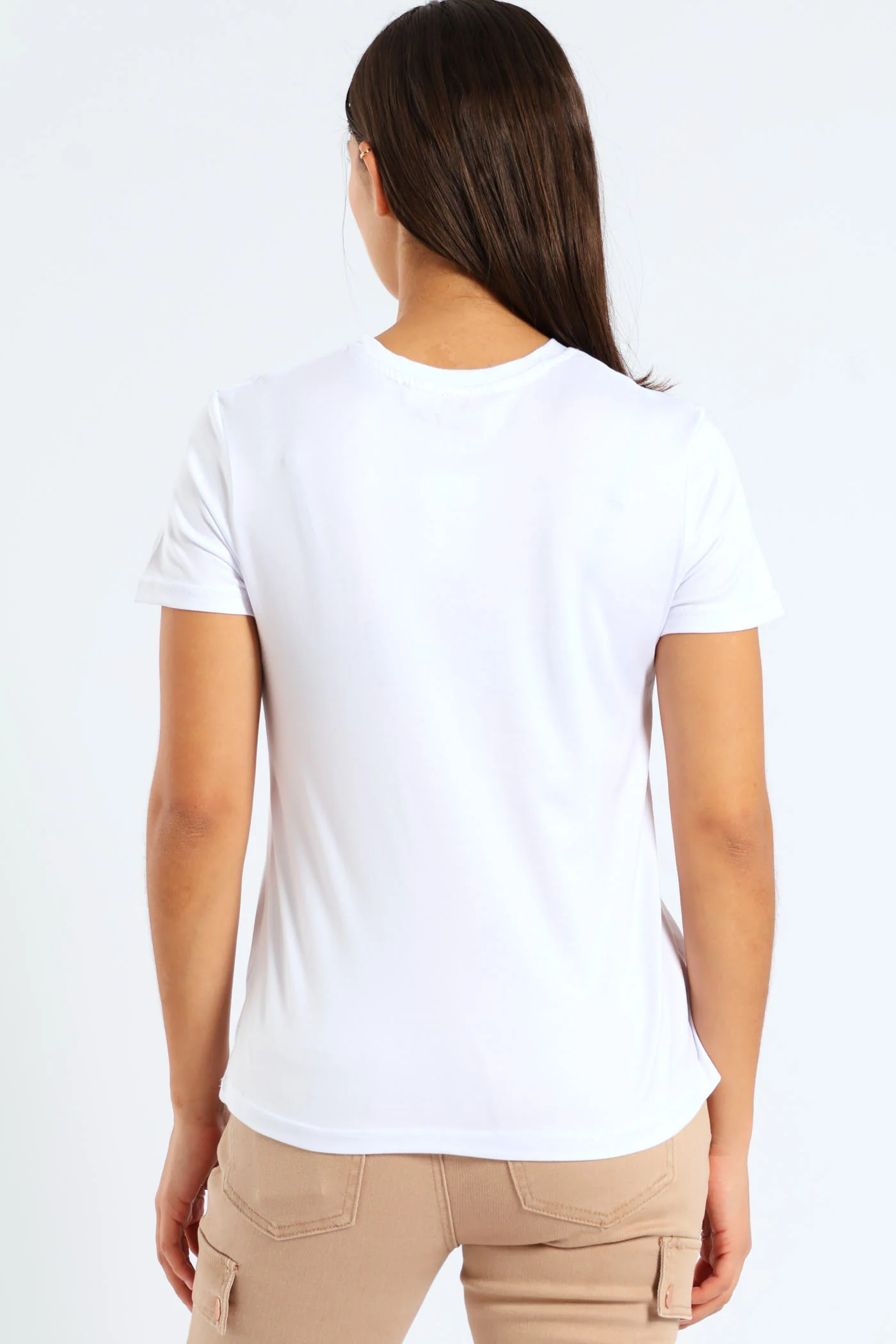 Short Sleeve Oversized Screen Tee - White - Image 4