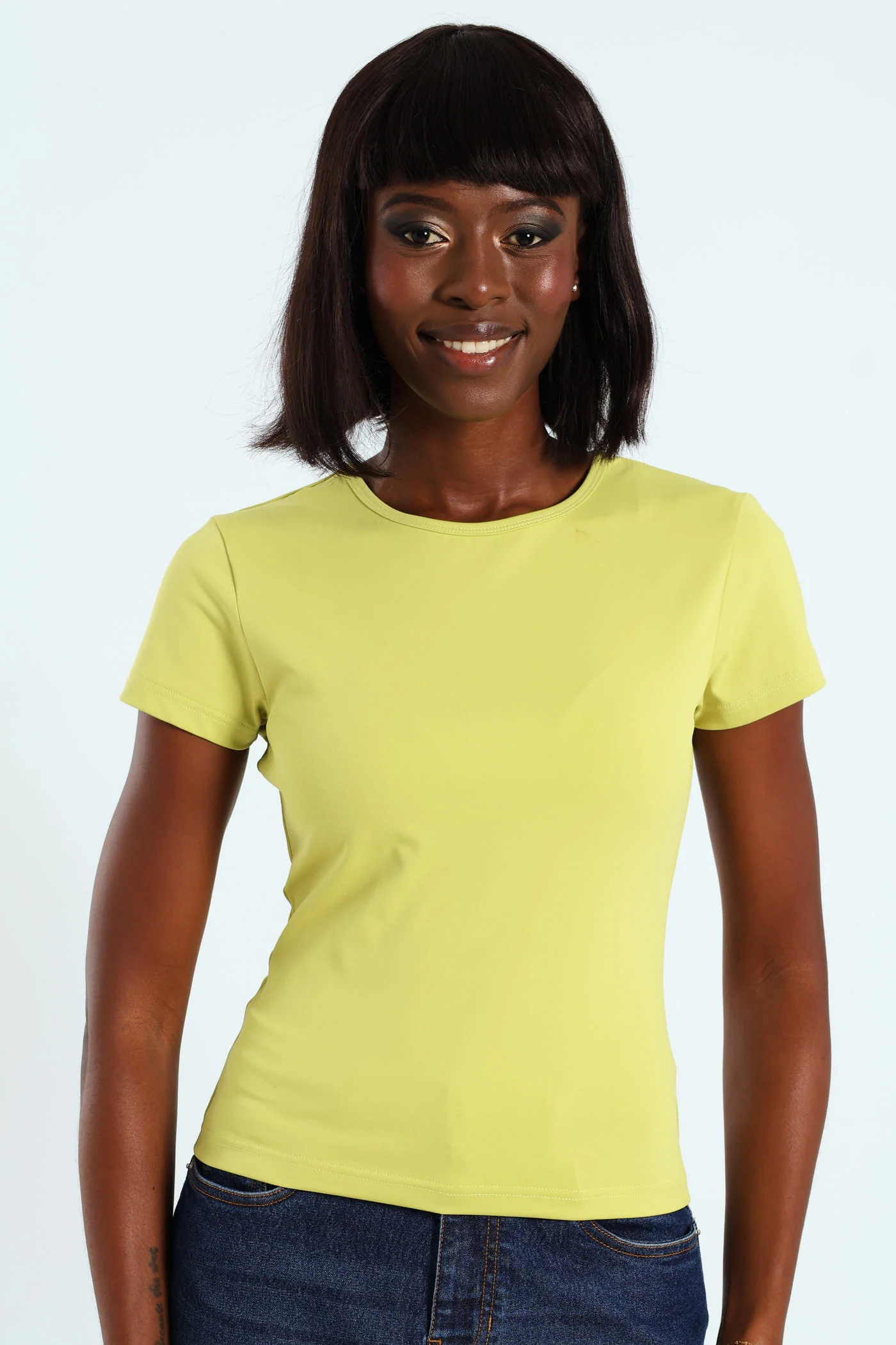 Short Sleeve Polyamide Tee - Lime