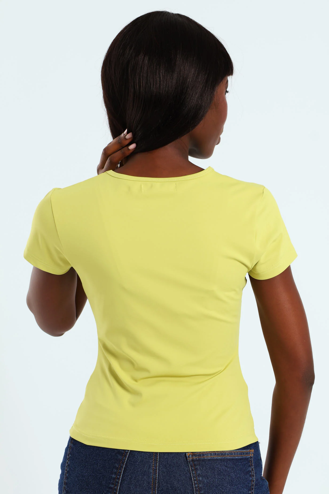 Short Sleeve Polyamide Tee - Lime - Image 4
