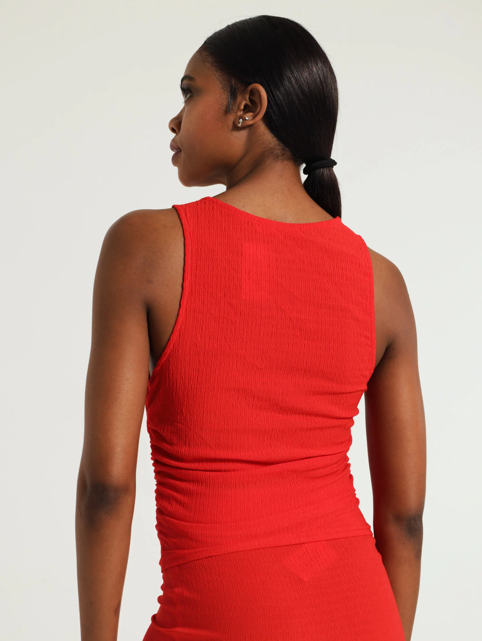 Short Sleeve Ruched Crinkle Top - Image 3