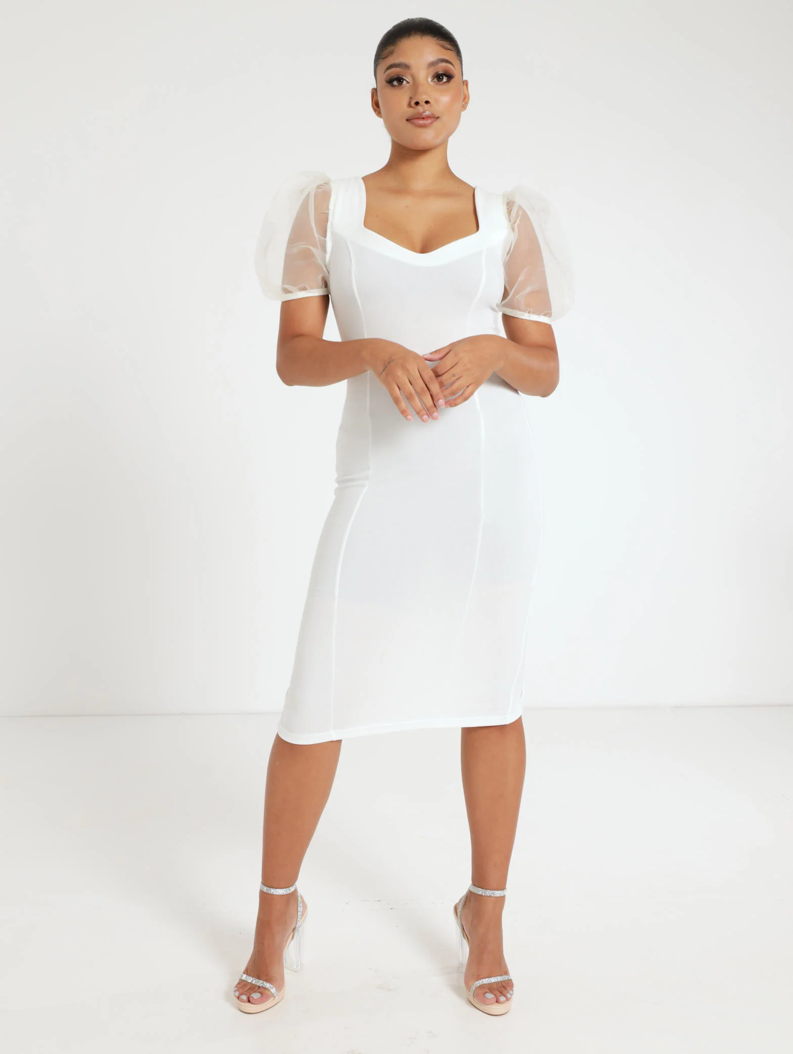 Short Sleeve Scuba Bodycon Dress - Image 2