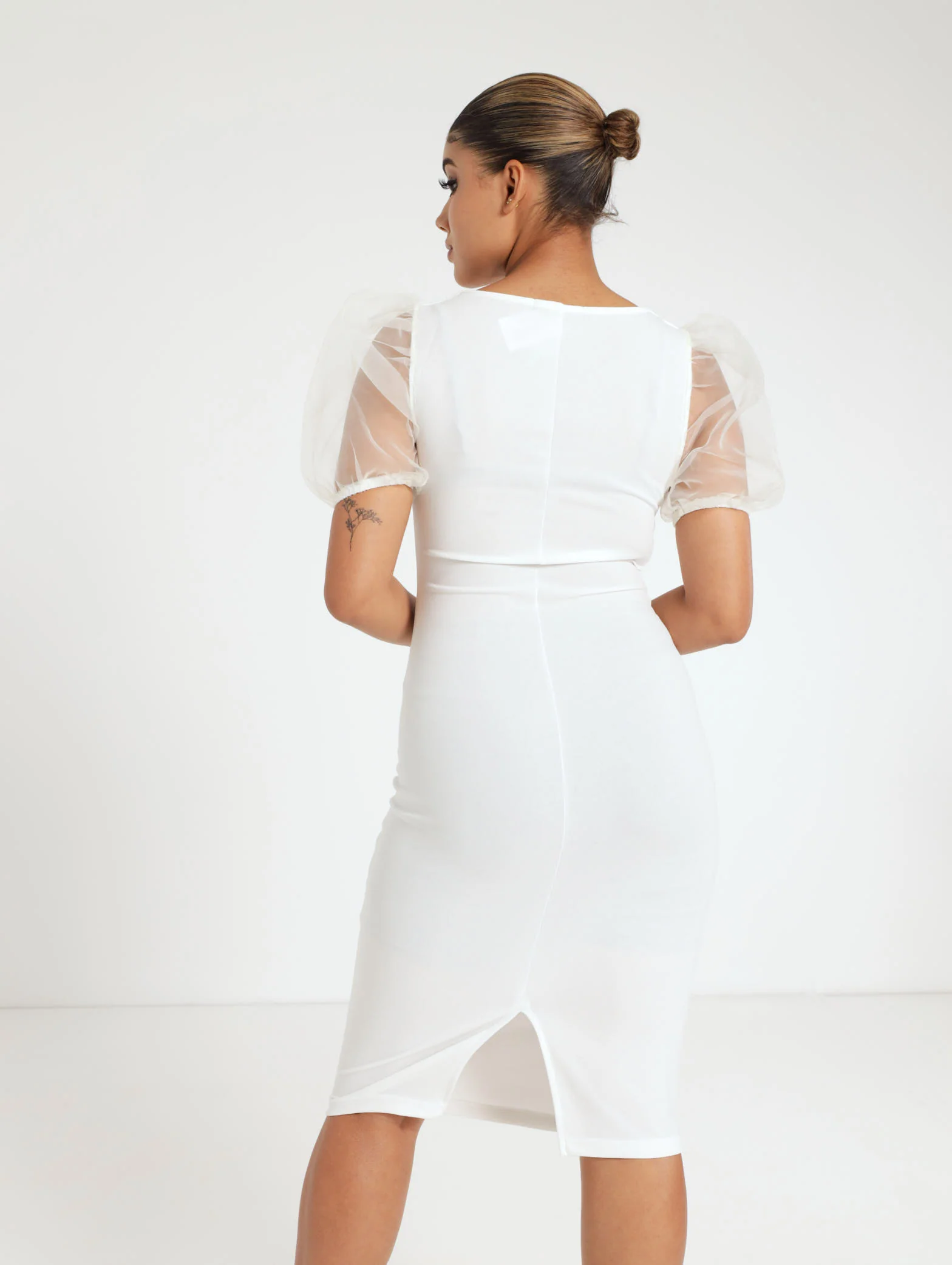 Short Sleeve Scuba Bodycon Dress - Image 4