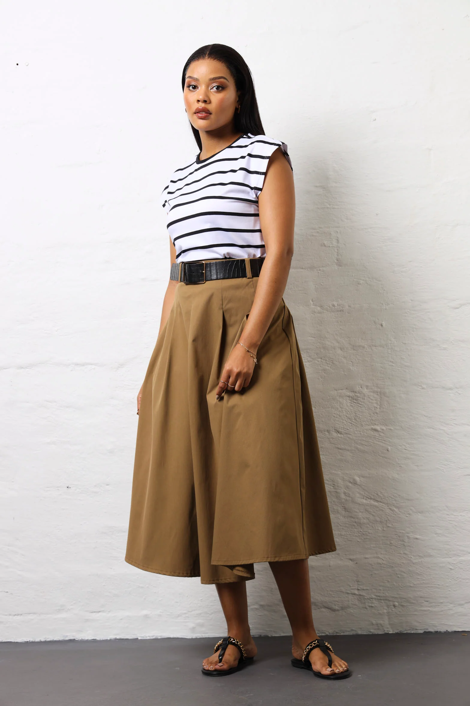Short Sleeve Stripe Tee - Black/White