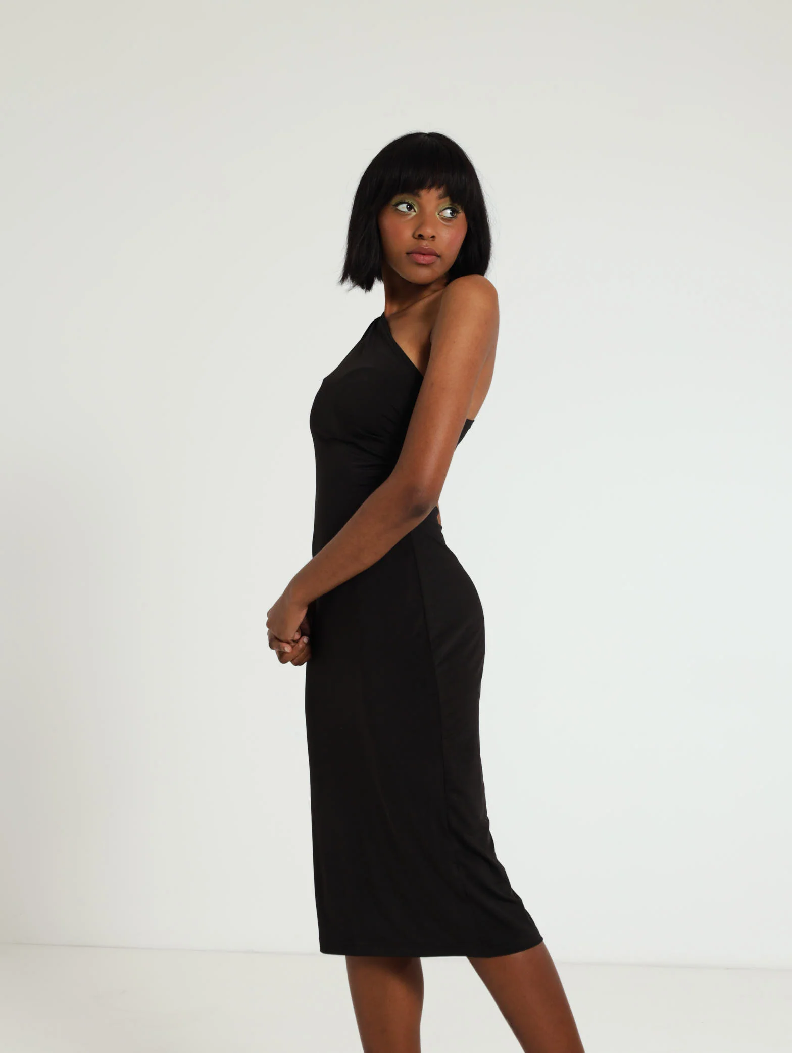 Single Shoulder Keyhole Detailed Dress - Image 2