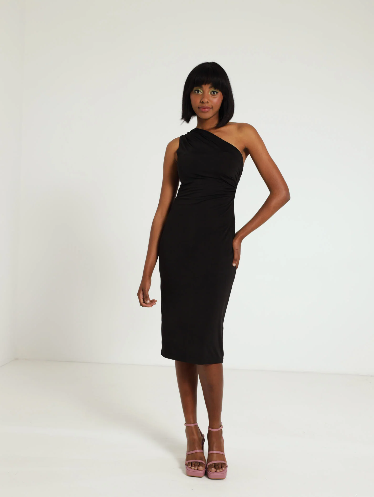 Single Shoulder Keyhole Detailed Dress - Image 5