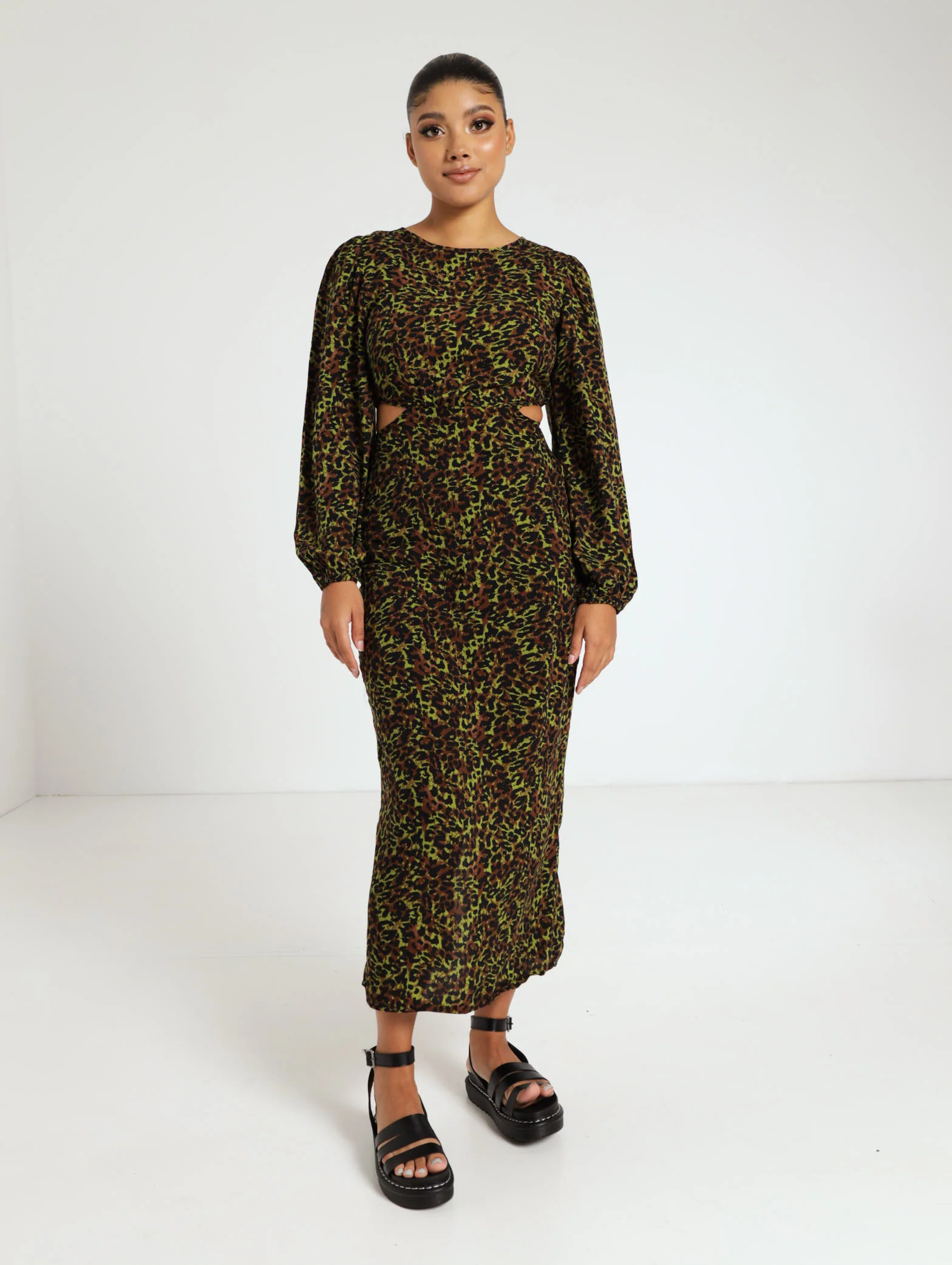Side Cutout Midi Dress
