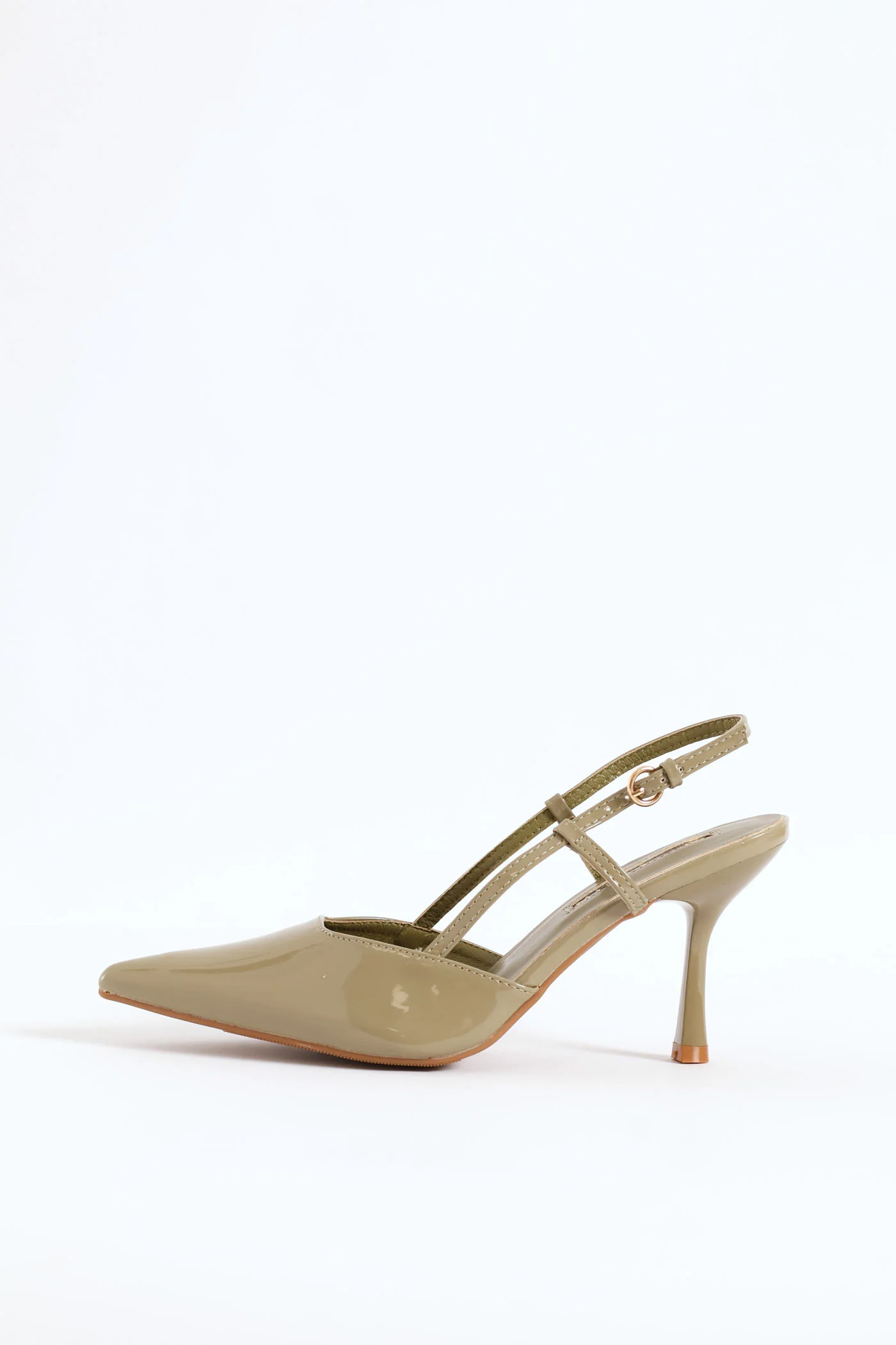 Side Straps Slingback Pointy Court Heel - Sage