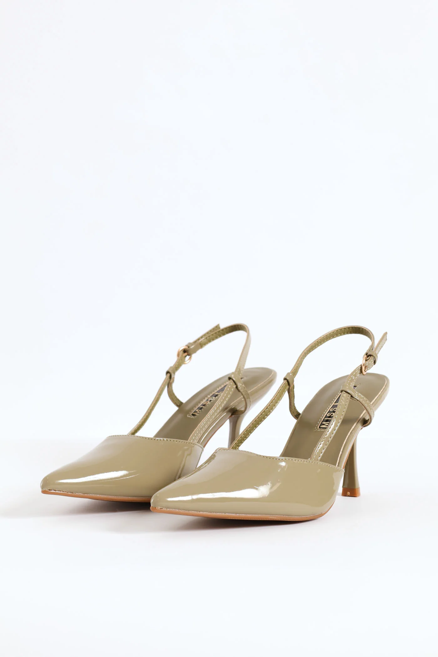 Side Straps Slingback Pointy Court Heel - Sage - Image 3