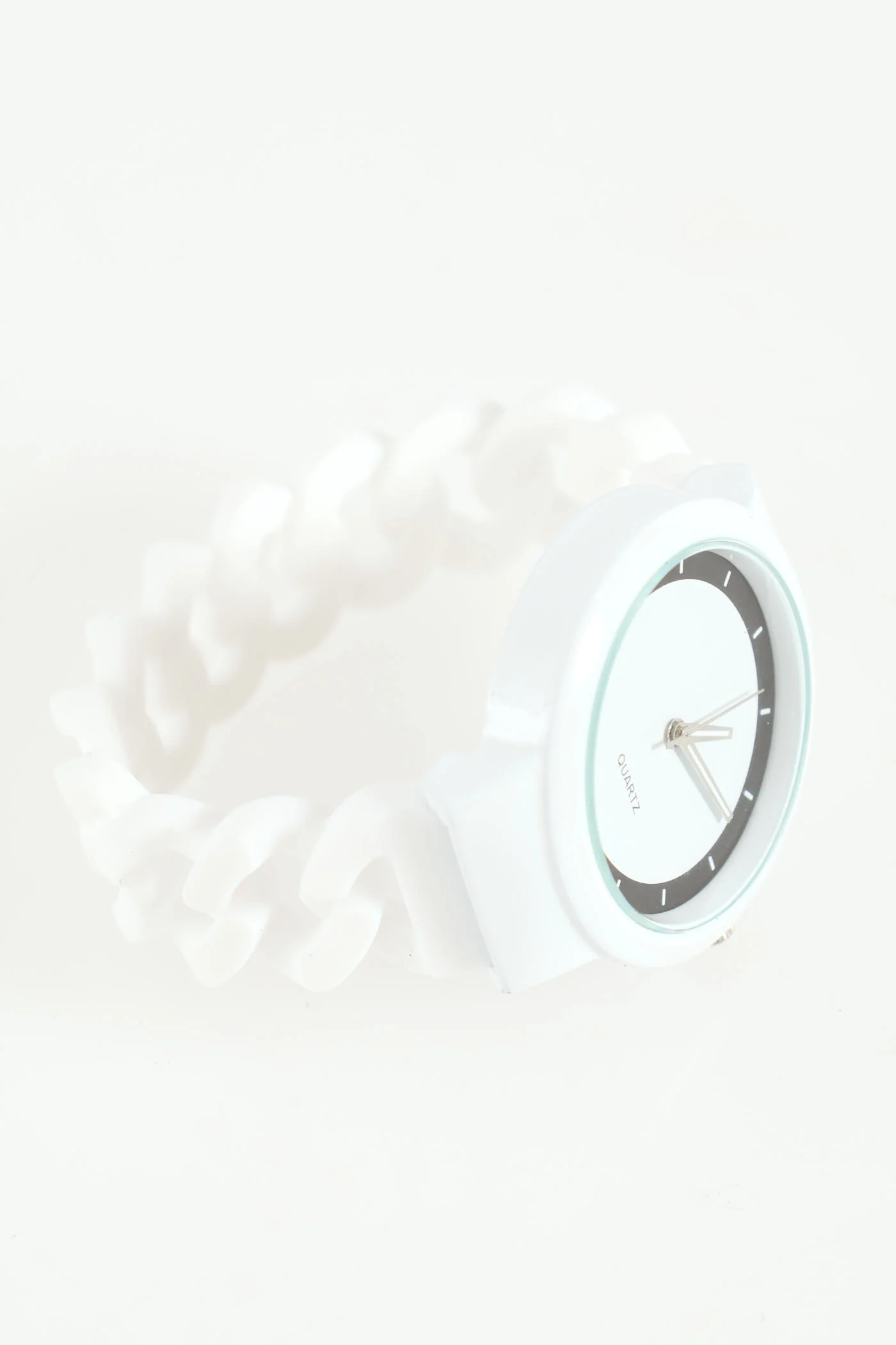 Silicone Chain Strap Watch - White - Image 3