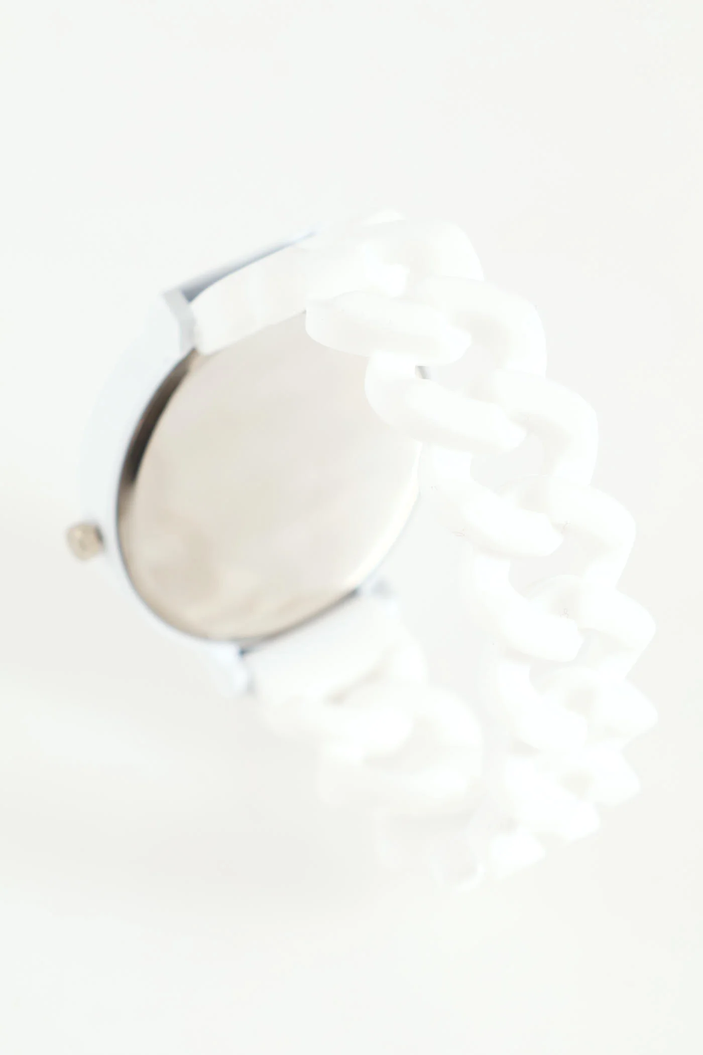 Silicone Chain Strap Watch - White - Image 4