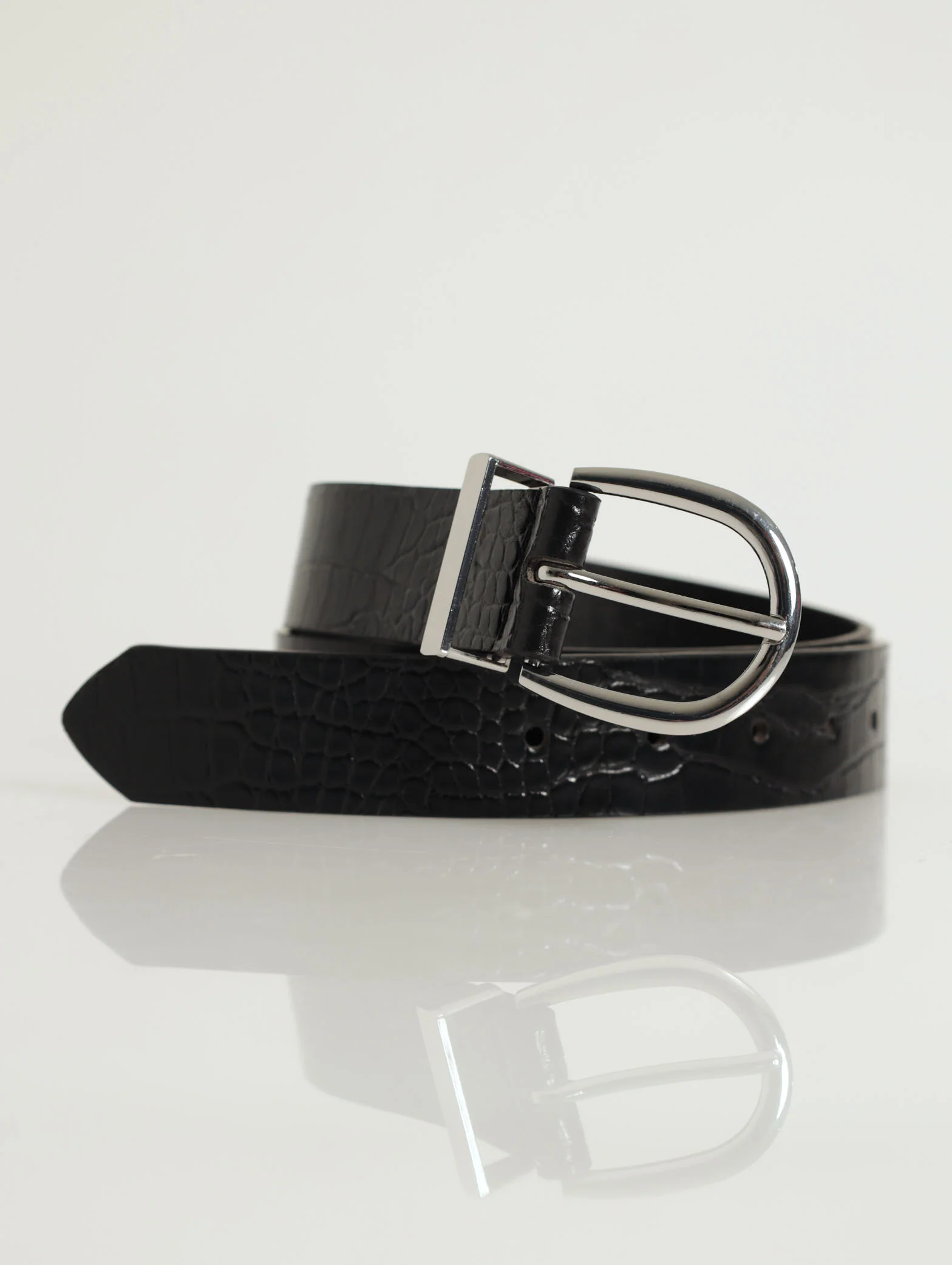 Silver Rounded Buckle & Loop Belt