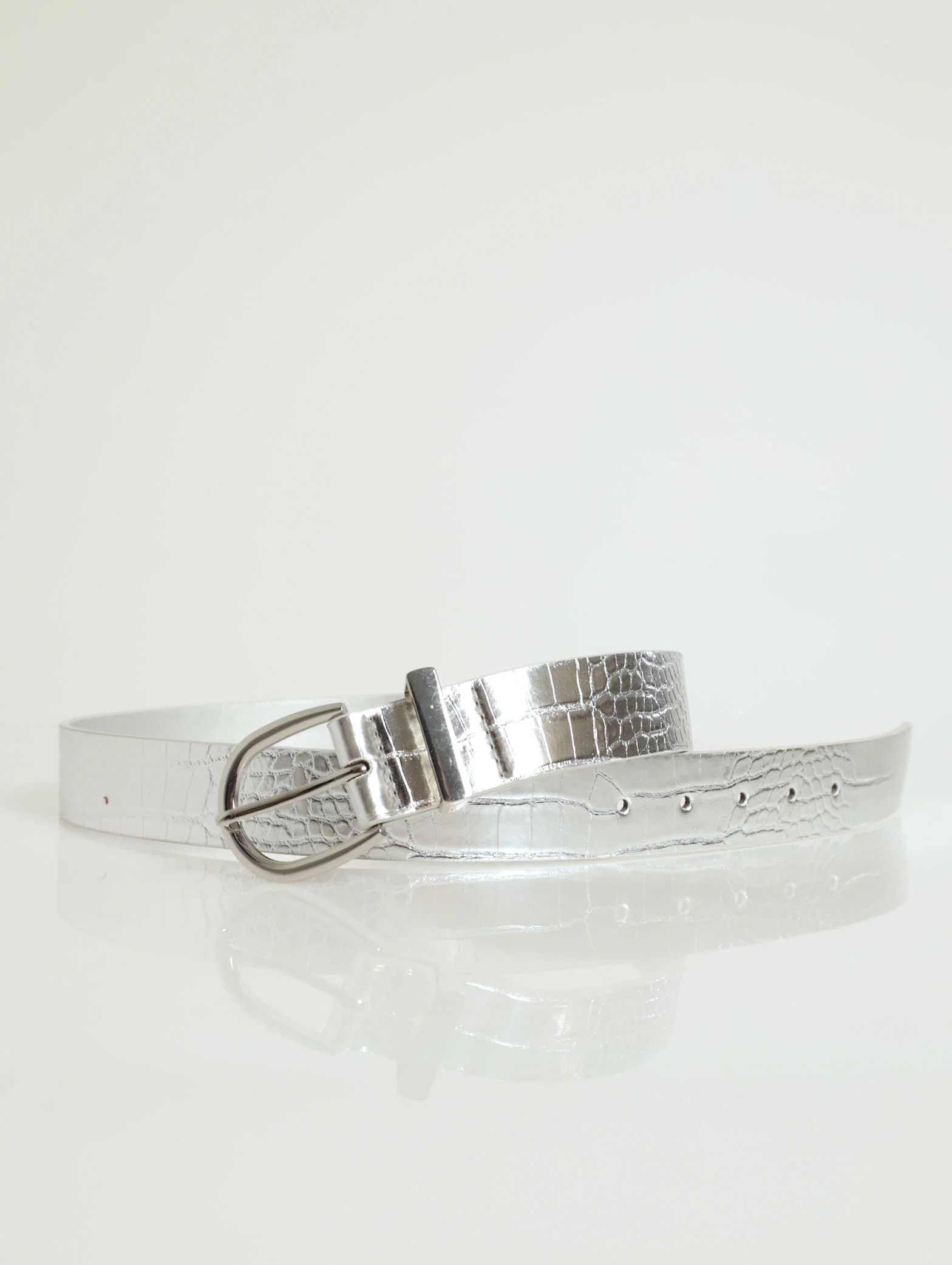 Silver Rounded Buckle & Loop Core Belt