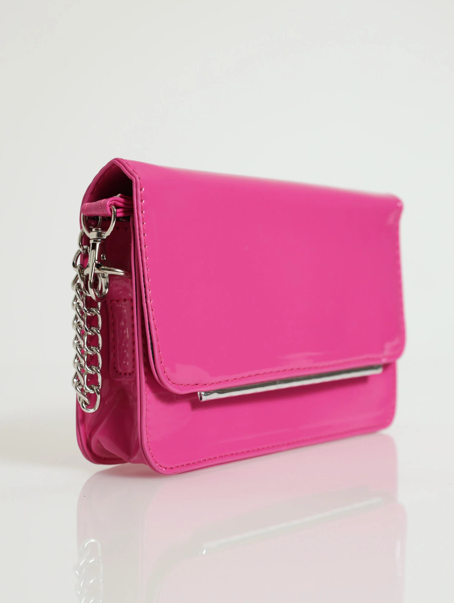 Silver Trim Chain Strap Satchel - Image 2