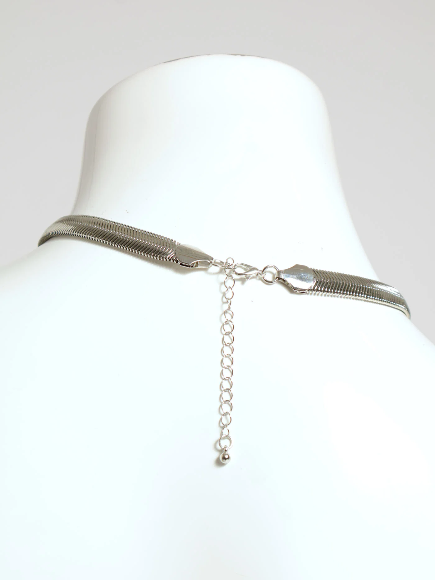 Single Snake Chain Necklace - Silver - Image 2