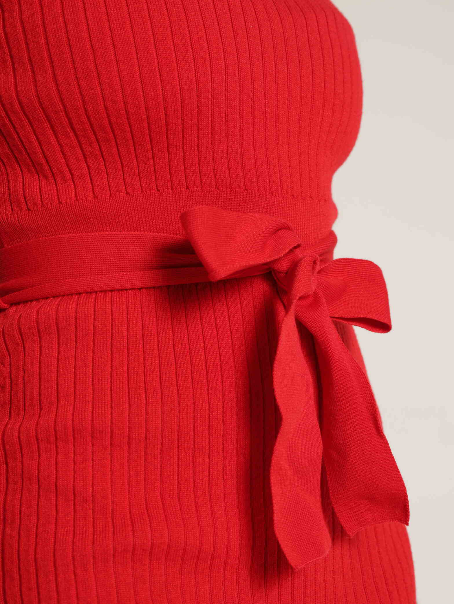 Lurex Midi Knitwear Dress With Belt Waist Tie - Image 5