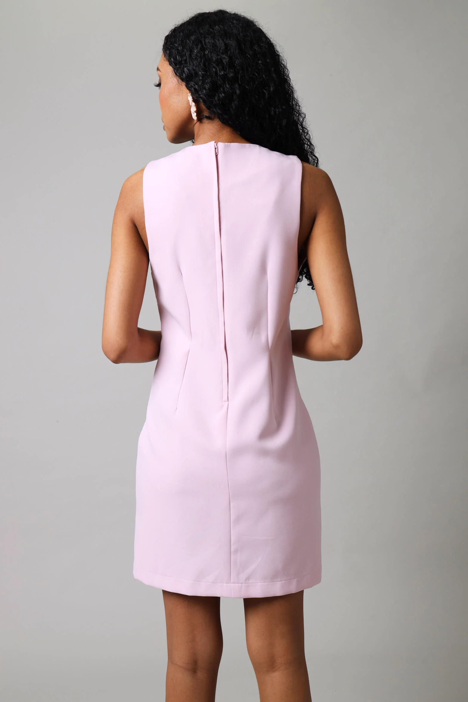 Sleeveless Barbie Shift Dress - Pastel Pink - Image 4