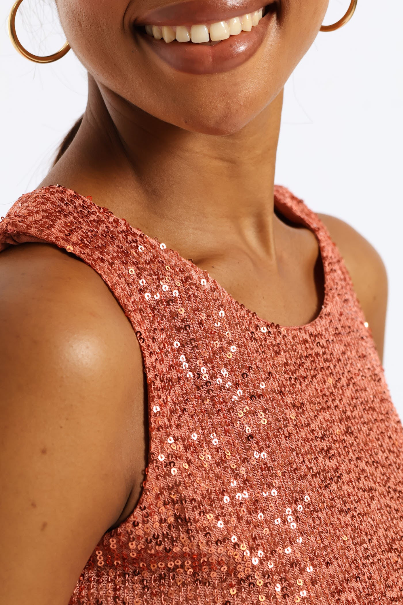 Sleeveless Sequin Top - Gold - Image 4