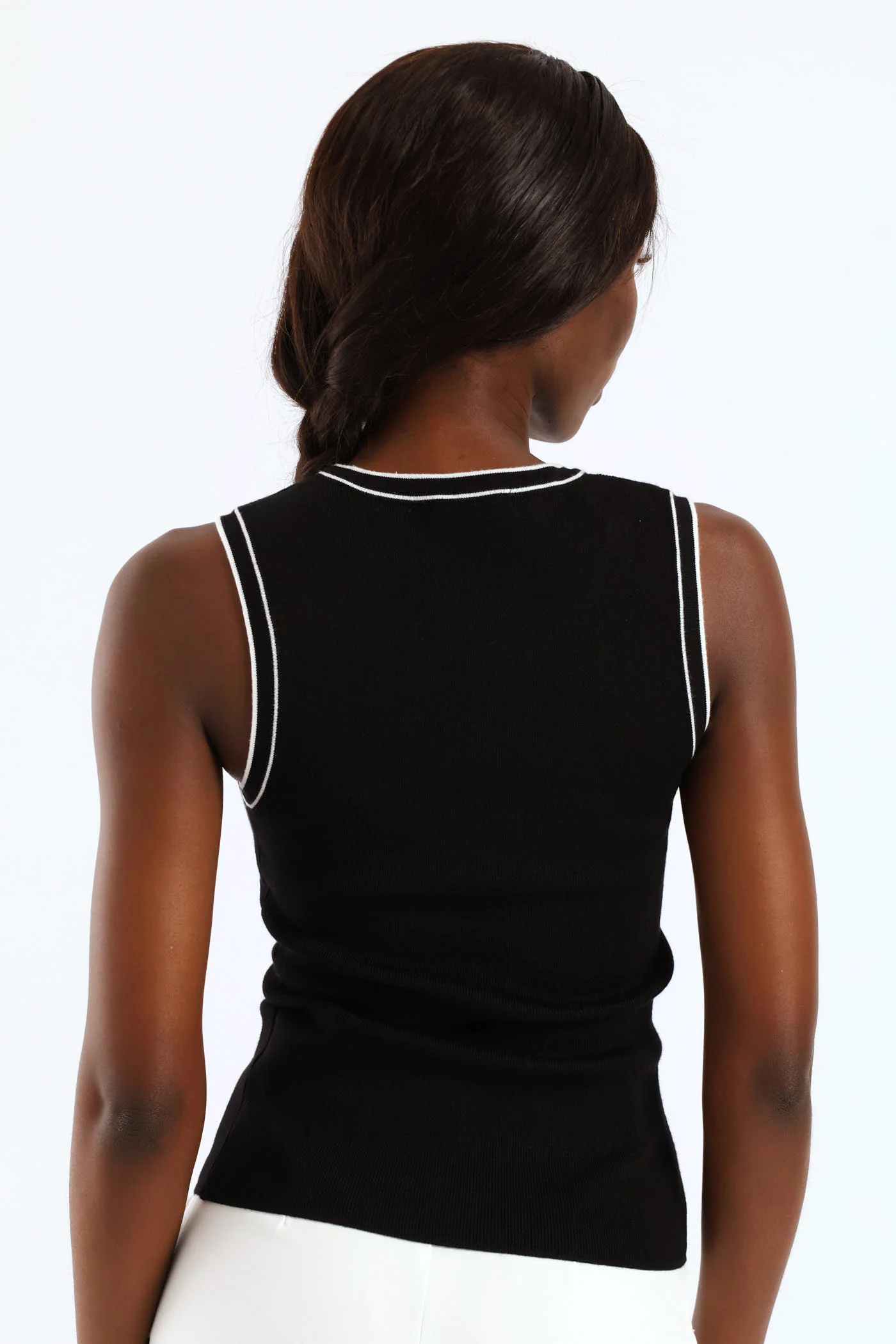 Sleeveless Tank Top - Black - Image 2