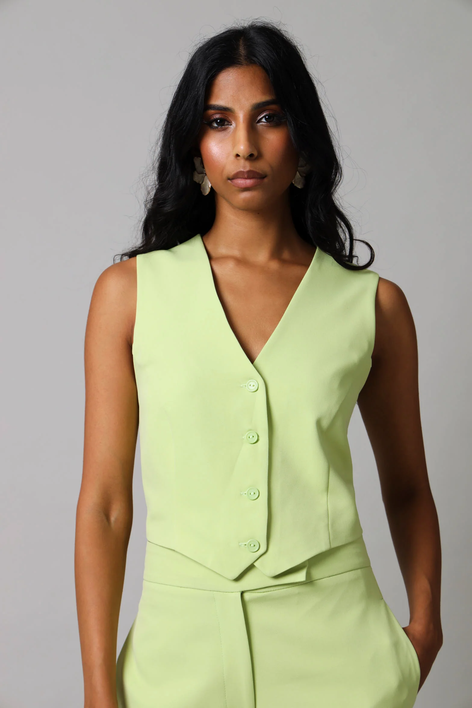 Sleeveless Waistcoat - Lime